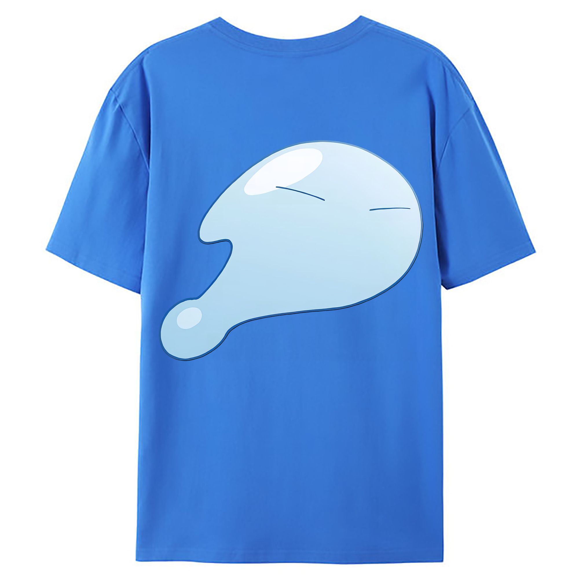 （画像用） 転スラ Regarding Reincarnated to Slime 綿100％ メンズ半袖Tシャツ（バックプリント） 通気性