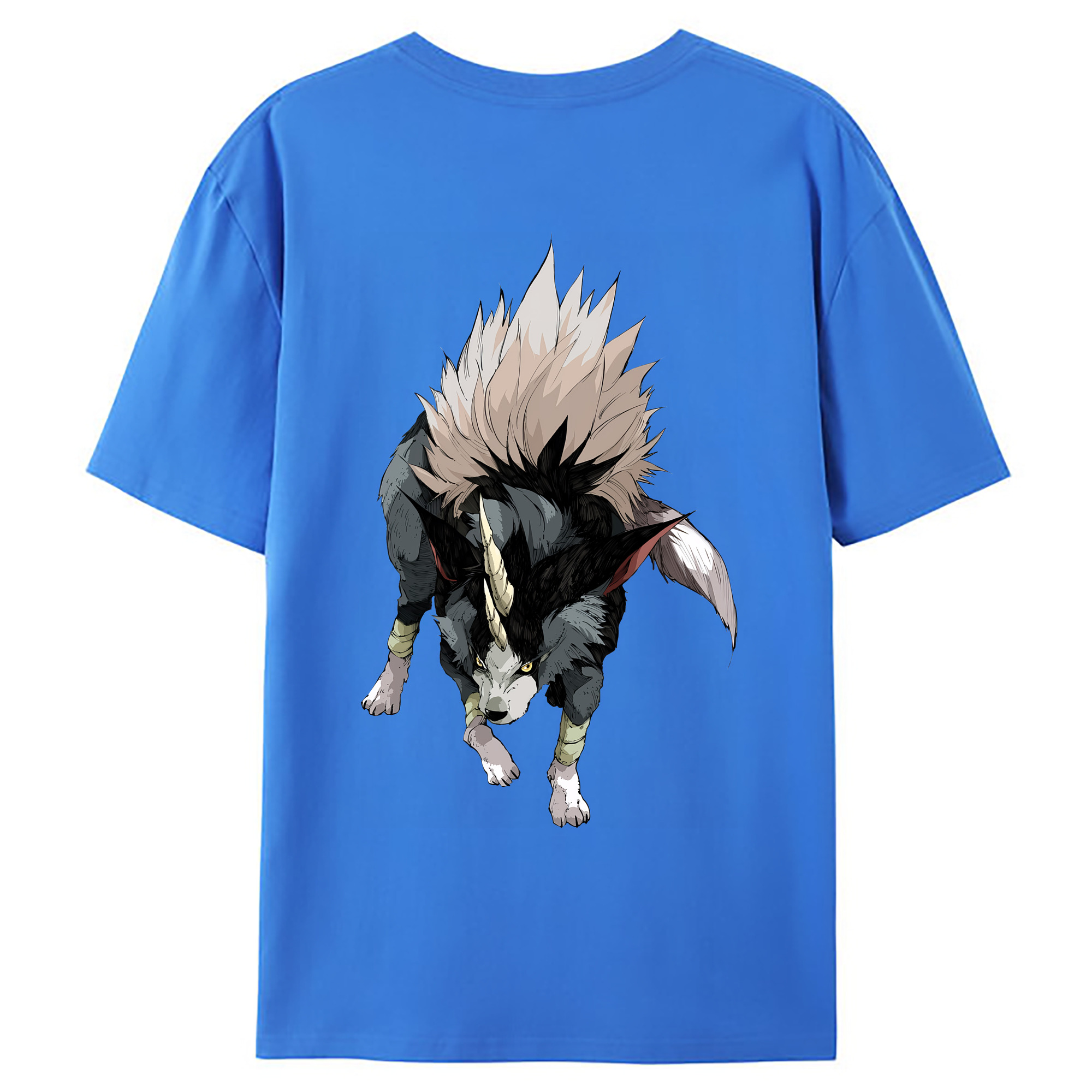 （画像用） 転スラ Regarding Reincarnated to Slime 綿100％ メンズ半袖Tシャツ（バックプリント） 通気性