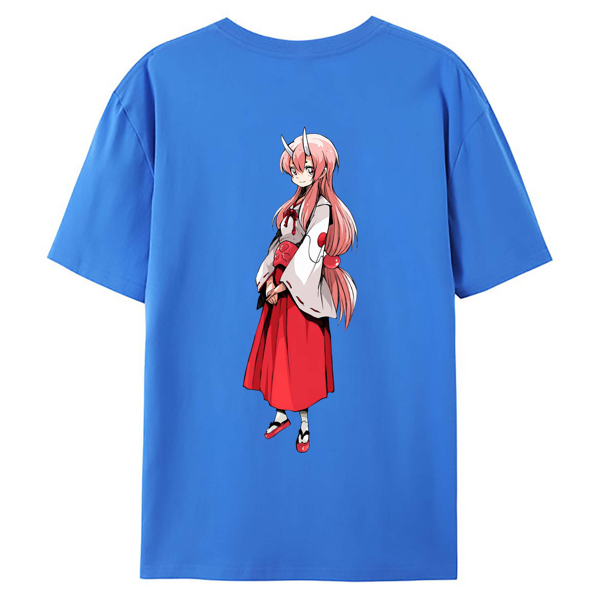 （画像用） 転スラ Regarding Reincarnated to Slime 綿100％ メンズ半袖Tシャツ（バックプリント） 通気性