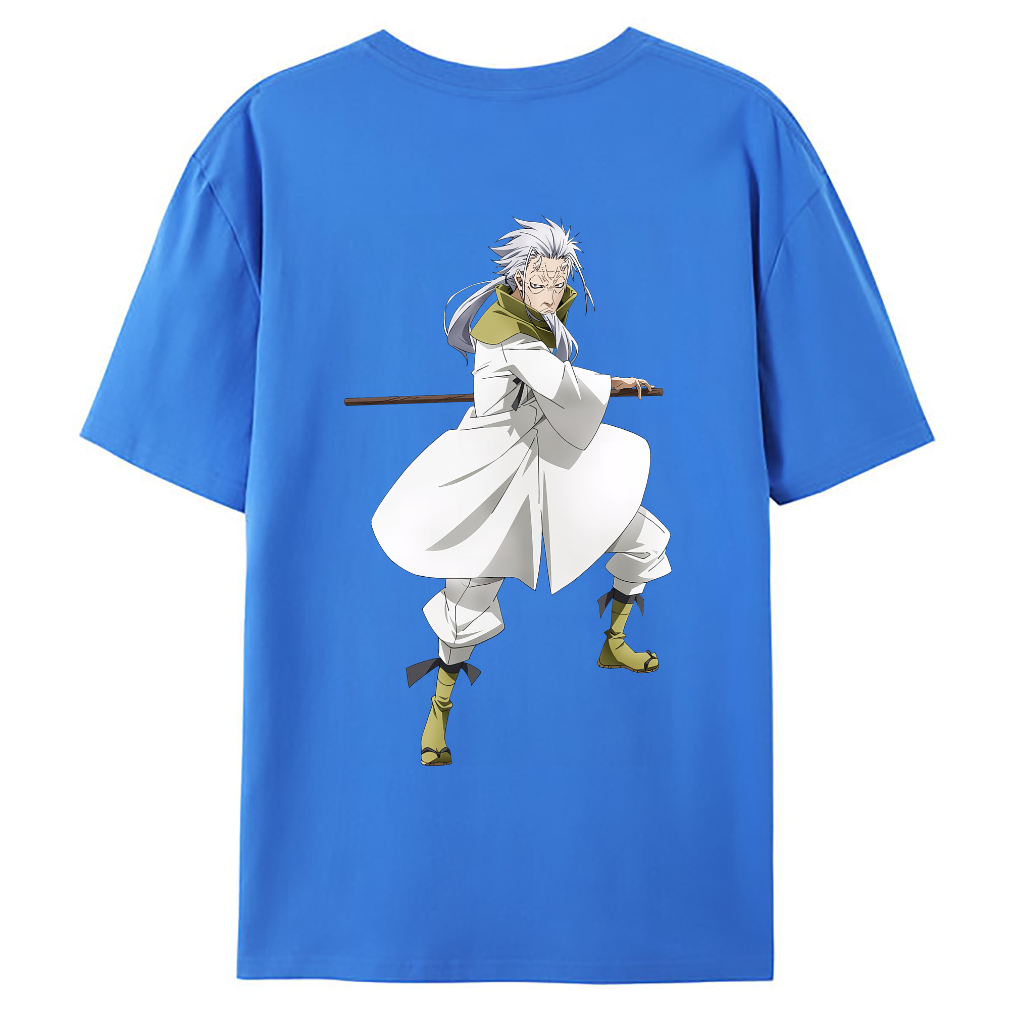 （画像用） 転スラ Regarding Reincarnated to Slime 綿100％ メンズ半袖Tシャツ（バックプリント） 通気性
