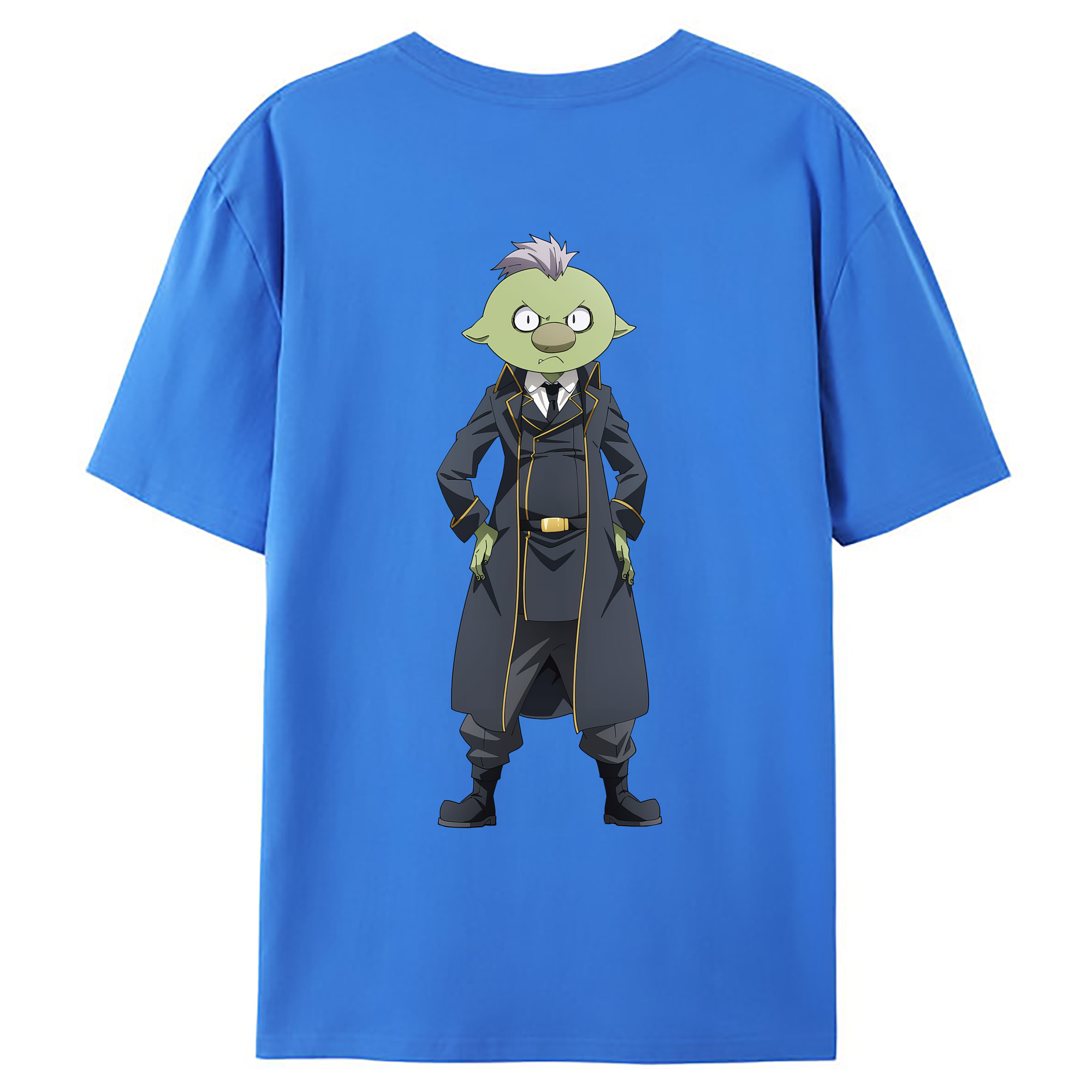 （画像用） 転スラ Regarding Reincarnated to Slime 綿100％ メンズ半袖Tシャツ（バックプリント） 通気性