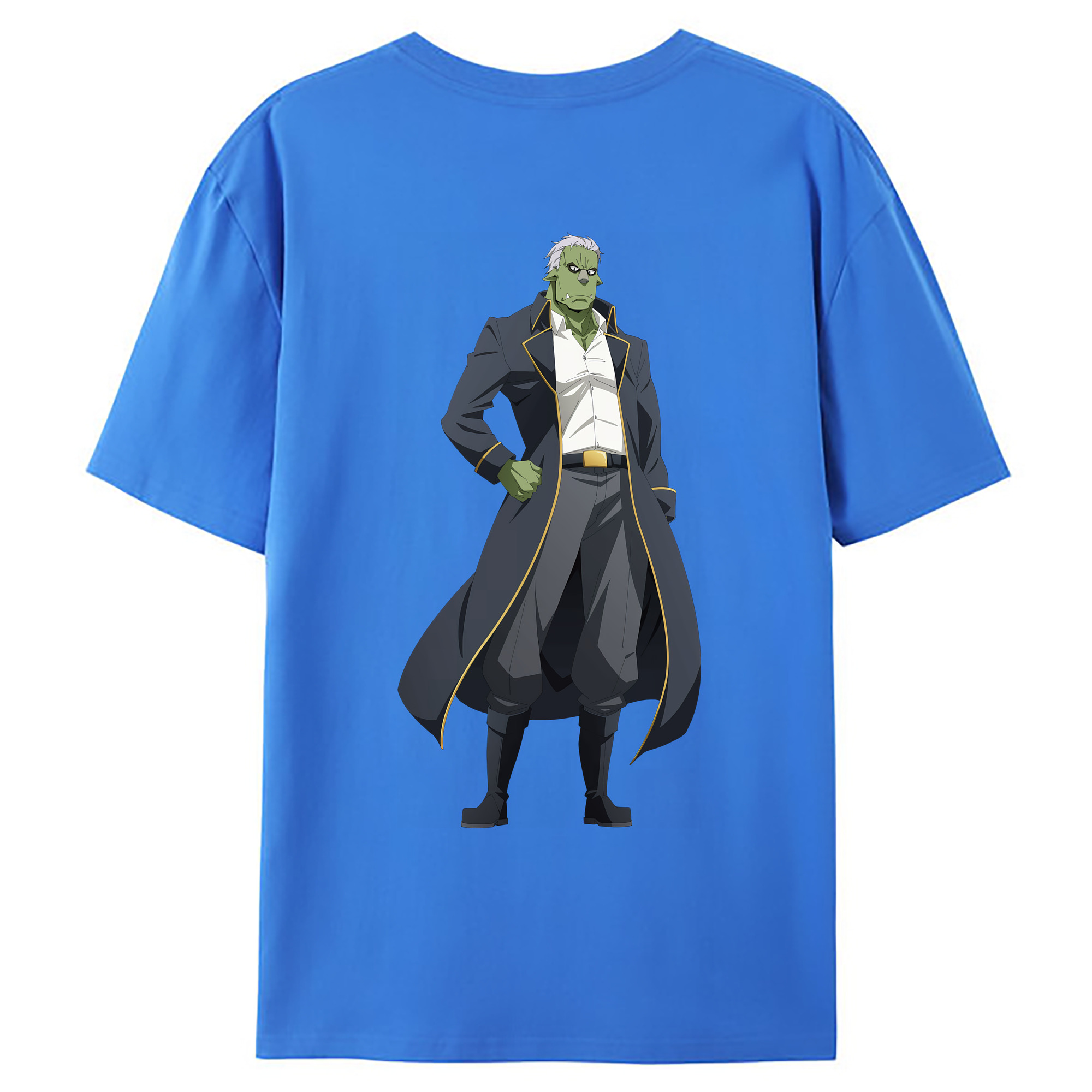 （画像用） 転スラ Regarding Reincarnated to Slime 綿100％ メンズ半袖Tシャツ（バックプリント） 通気性