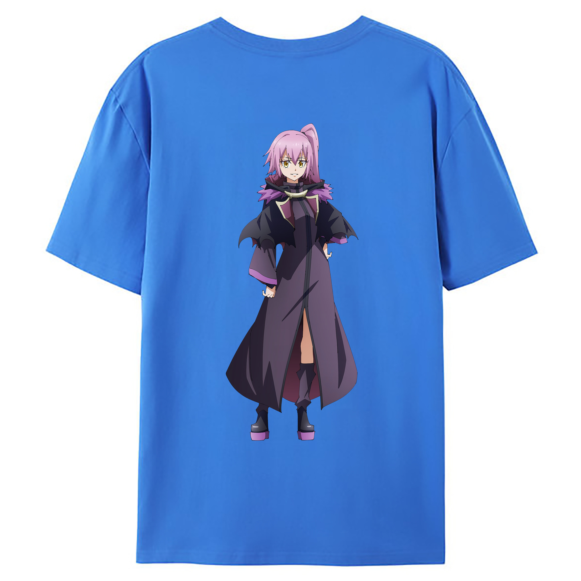 （画像用） 転スラ Regarding Reincarnated to Slime 綿100％ メンズ半袖Tシャツ（バックプリント） 通気性