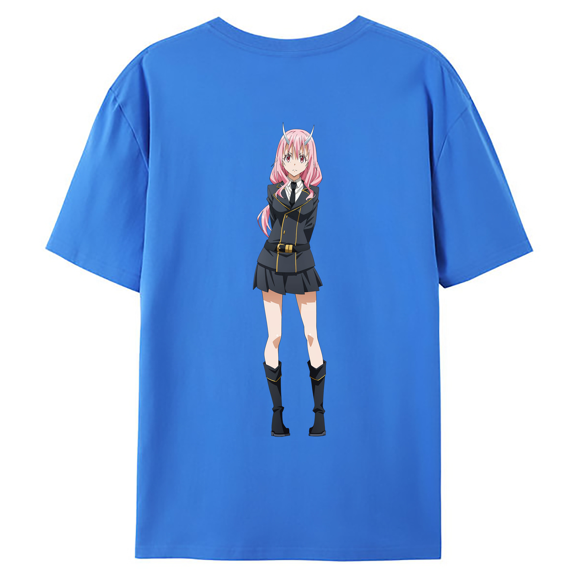 （画像用） 転スラ Regarding Reincarnated to Slime 綿100％ メンズ半袖Tシャツ（バックプリント） 通気性