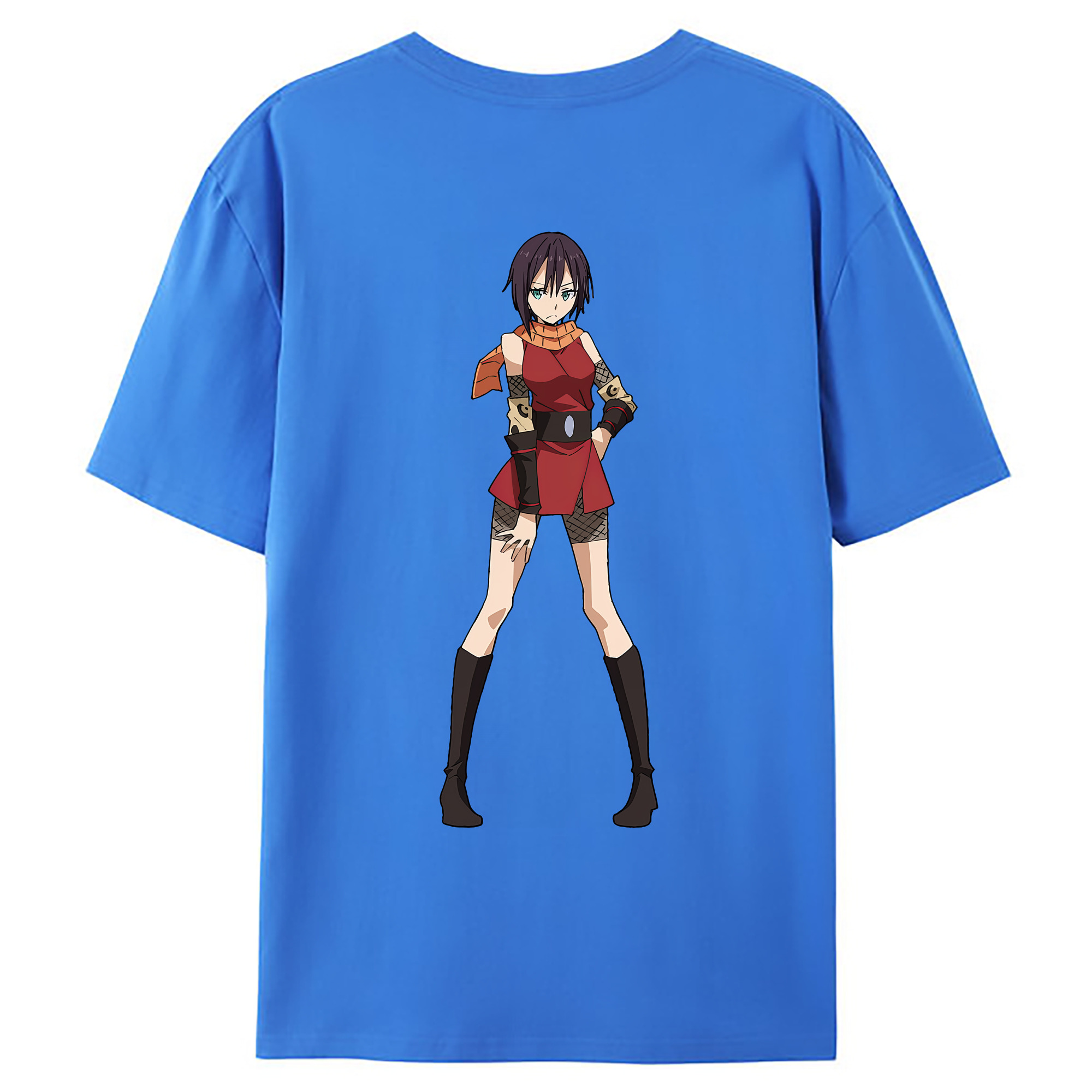（画像用） 転スラ Regarding Reincarnated to Slime 綿100％ メンズ半袖Tシャツ（バックプリント） 通気性
