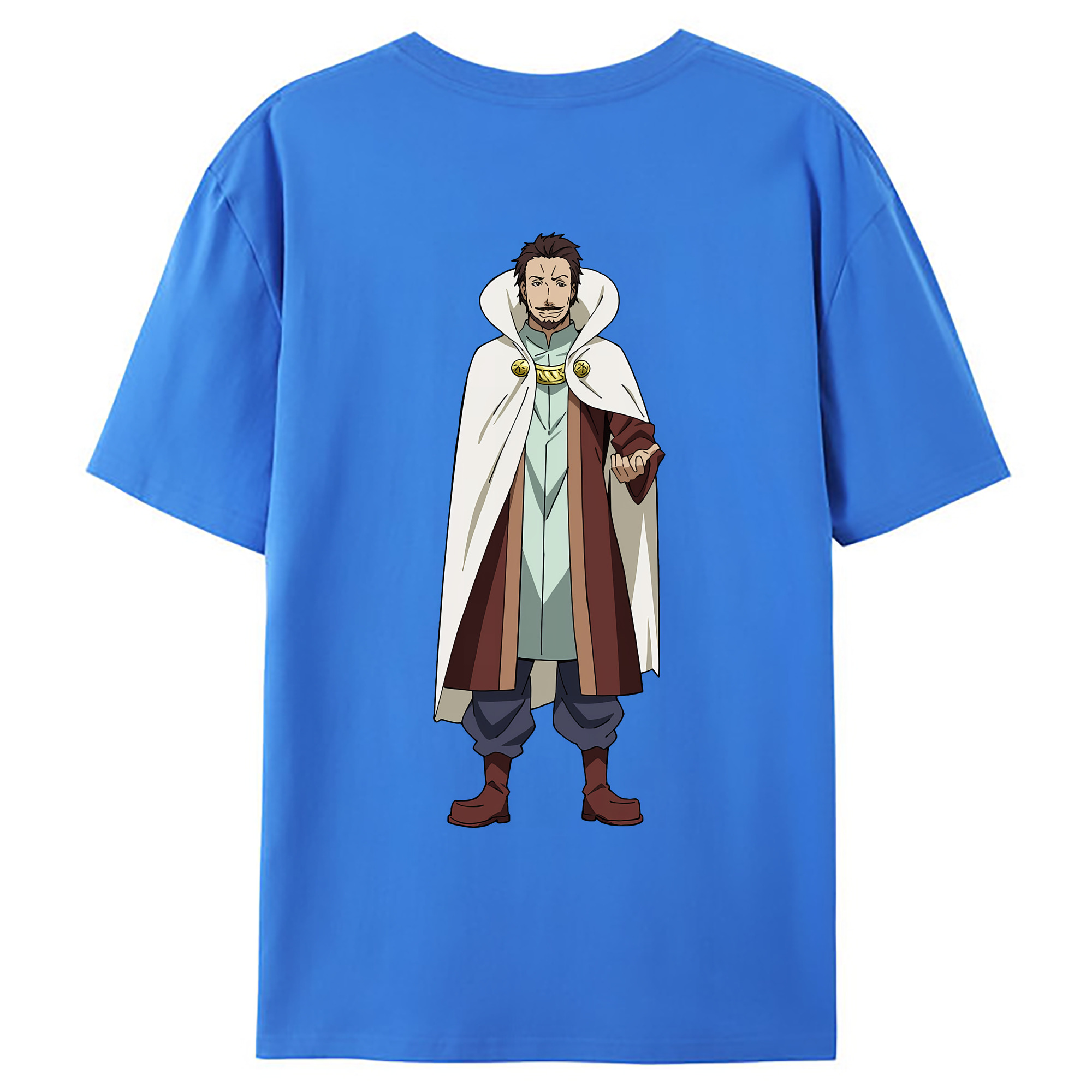 （画像用） 転スラ Regarding Reincarnated to Slime 綿100％ メンズ半袖Tシャツ（バックプリント） 通気性