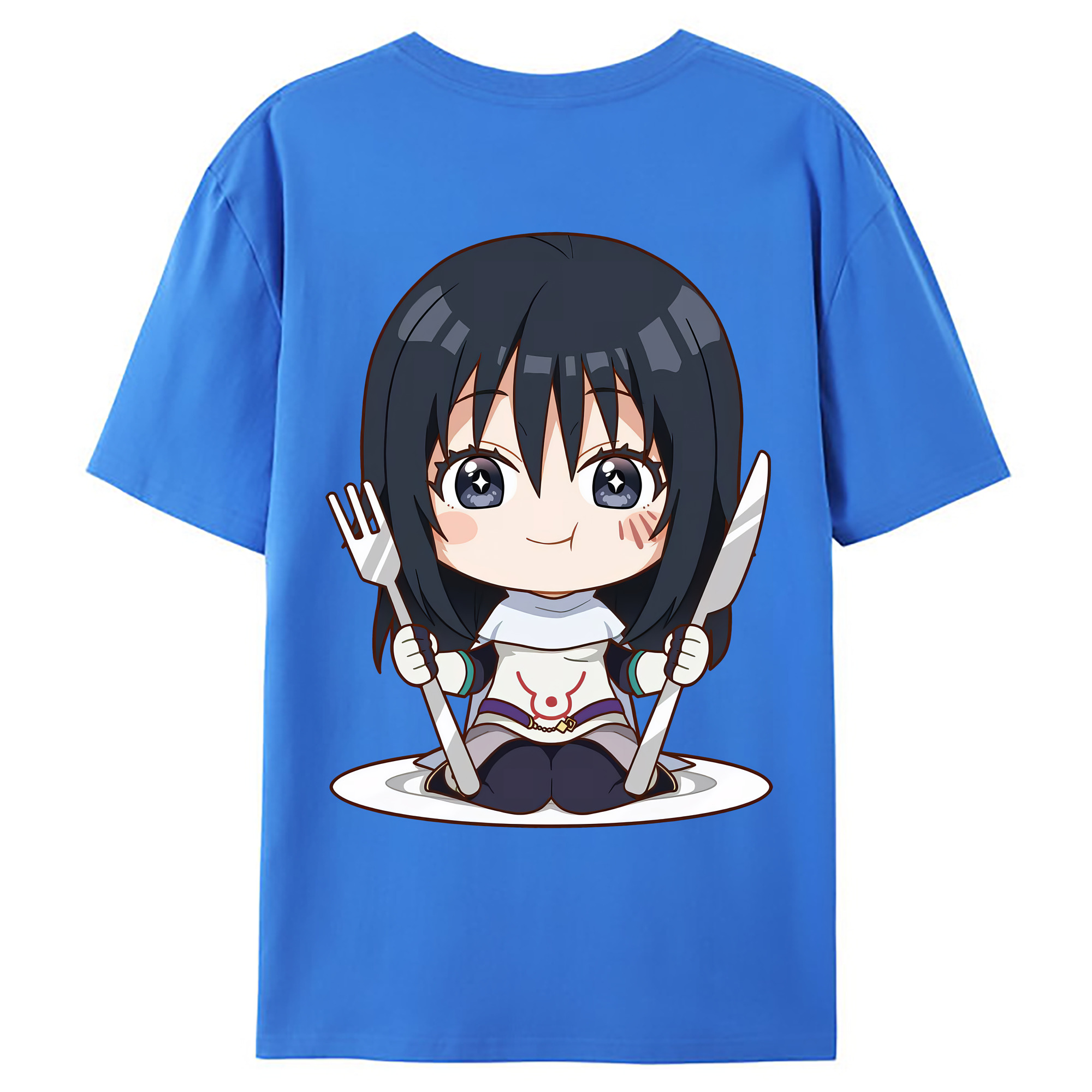 （画像用） 転スラ Regarding Reincarnated to Slime 綿100％ メンズ半袖Tシャツ（バックプリント） 通気性