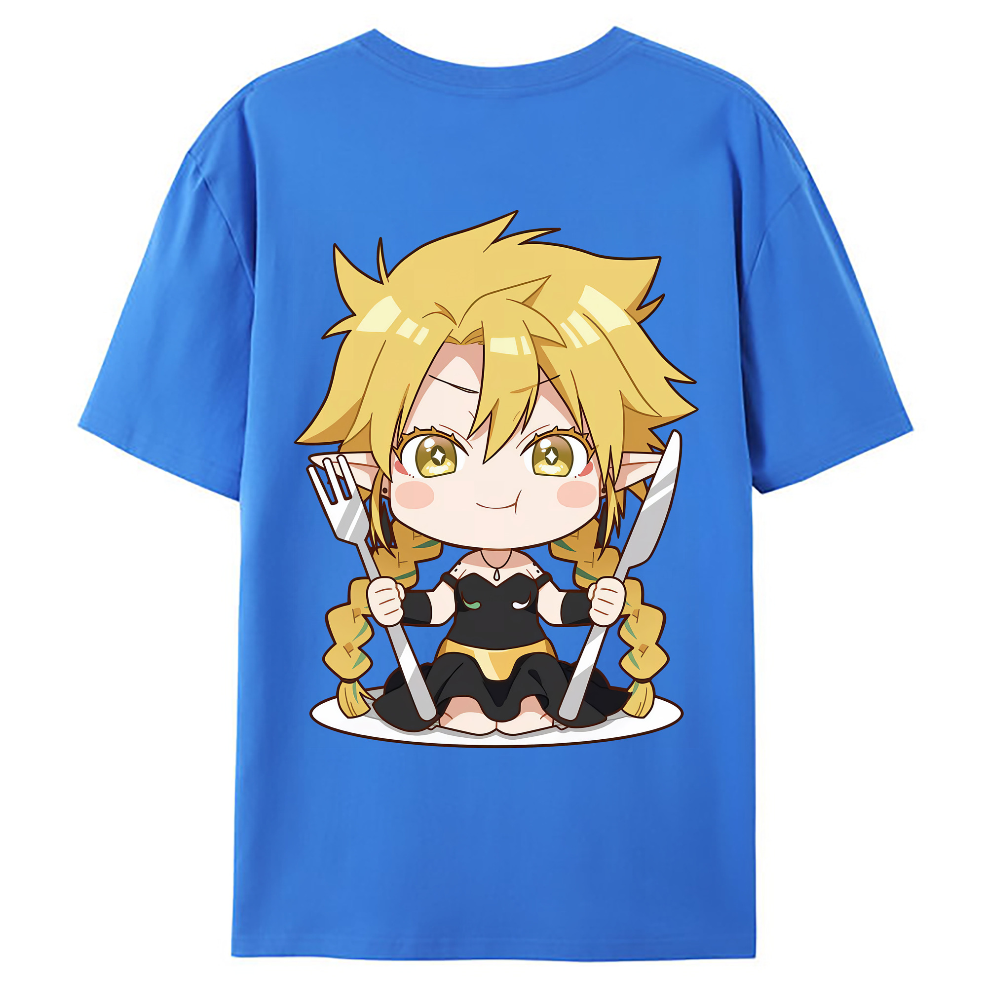 （画像用） 転スラ Regarding Reincarnated to Slime 綿100％ メンズ半袖Tシャツ（バックプリント） 通気性