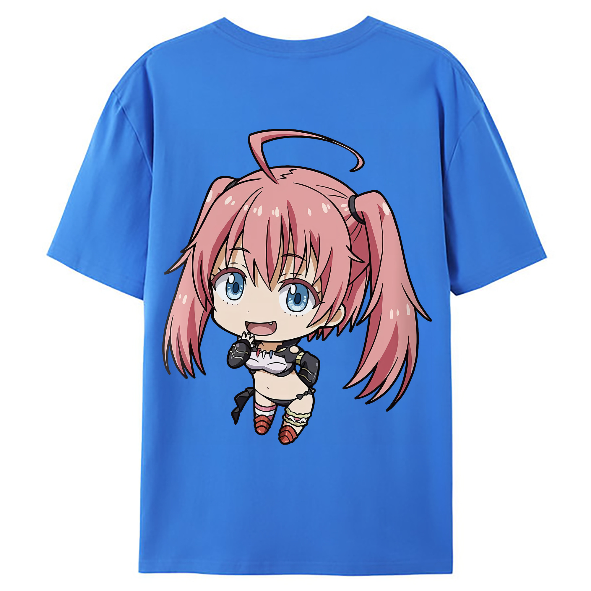 （画像用） 転スラ Regarding Reincarnated to Slime 綿100％ メンズ半袖Tシャツ（バックプリント） 通気性