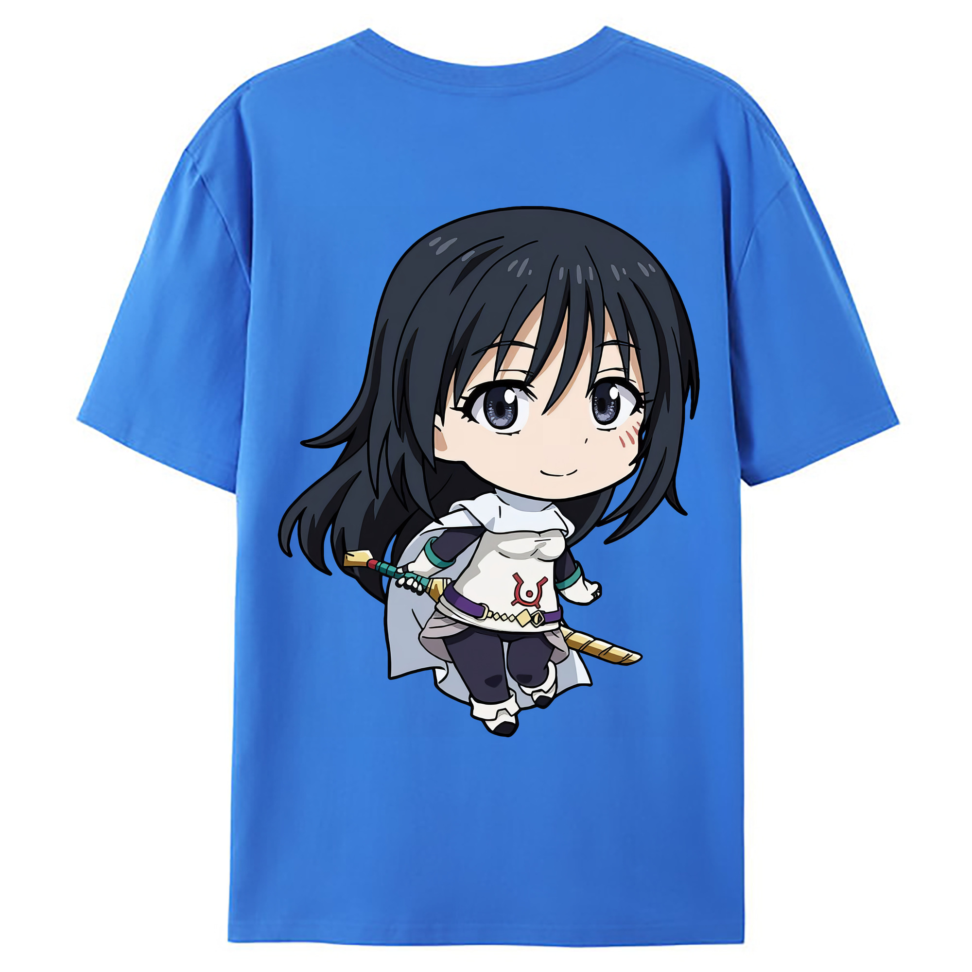 （画像用） 転スラ Regarding Reincarnated to Slime 綿100％ メンズ半袖Tシャツ（バックプリント） 通気性