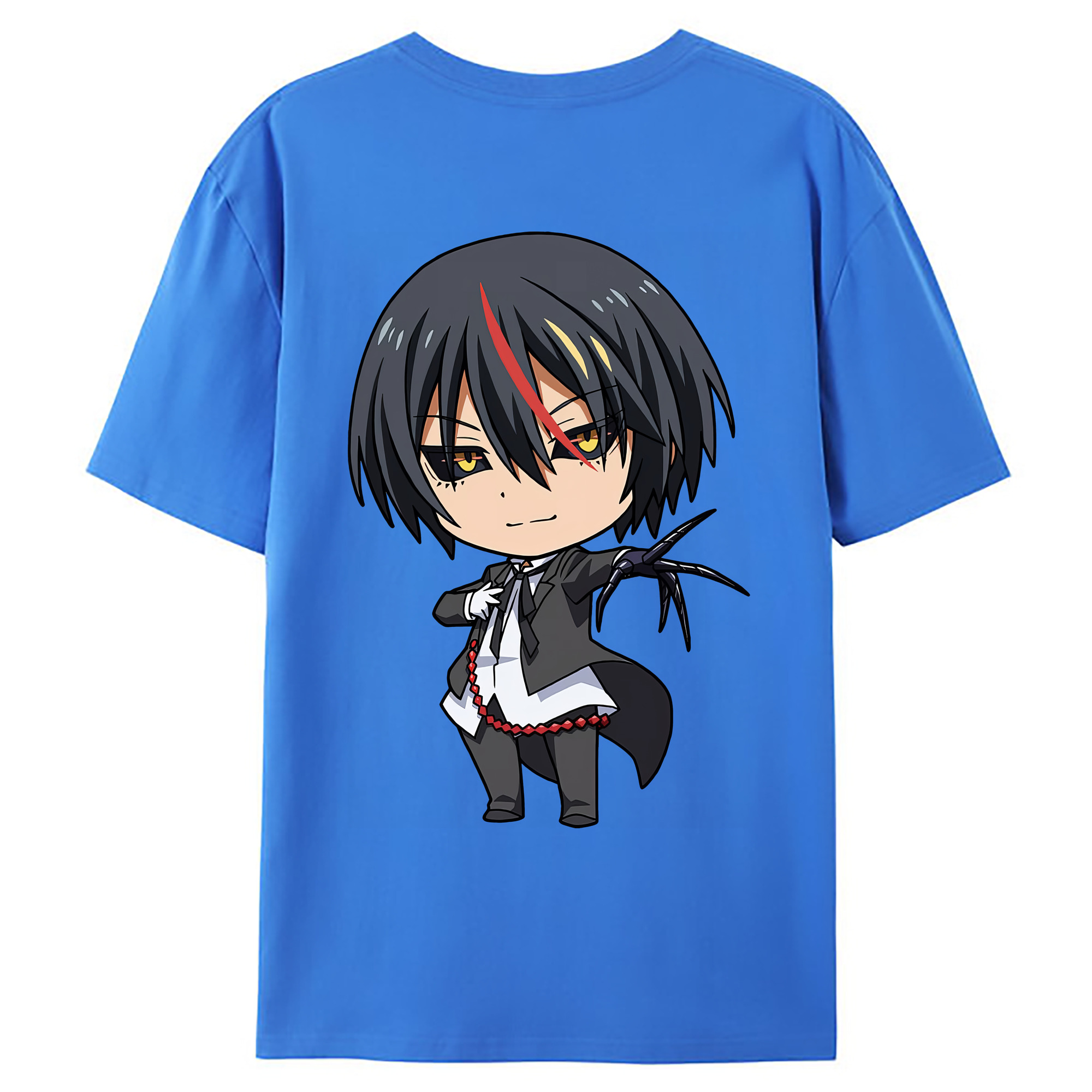 （画像用） 転スラ Regarding Reincarnated to Slime 綿100％ メンズ半袖Tシャツ（バックプリント） 通気性