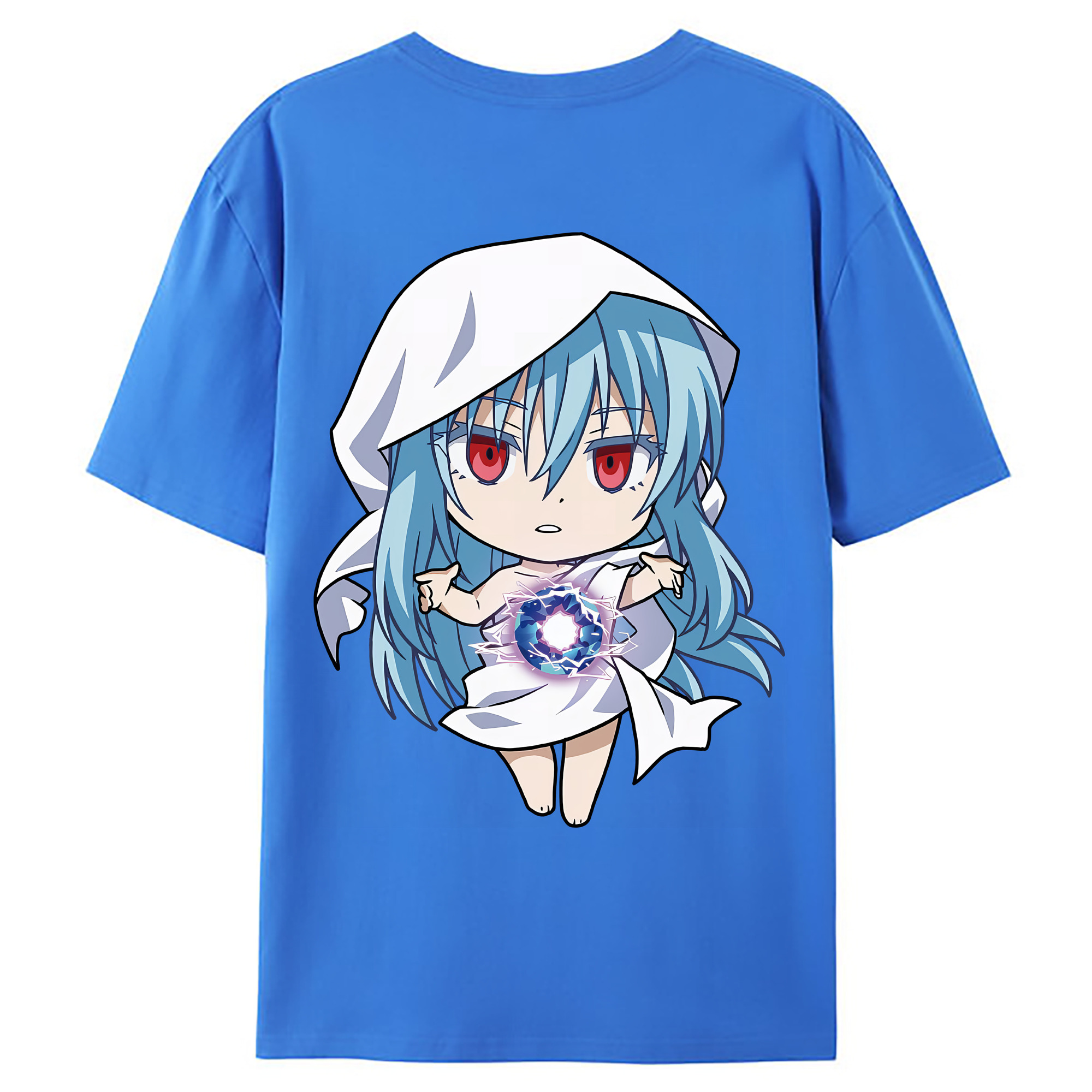 （画像用） 転スラ Regarding Reincarnated to Slime 綿100％ メンズ半袖Tシャツ（バックプリント） 通気性