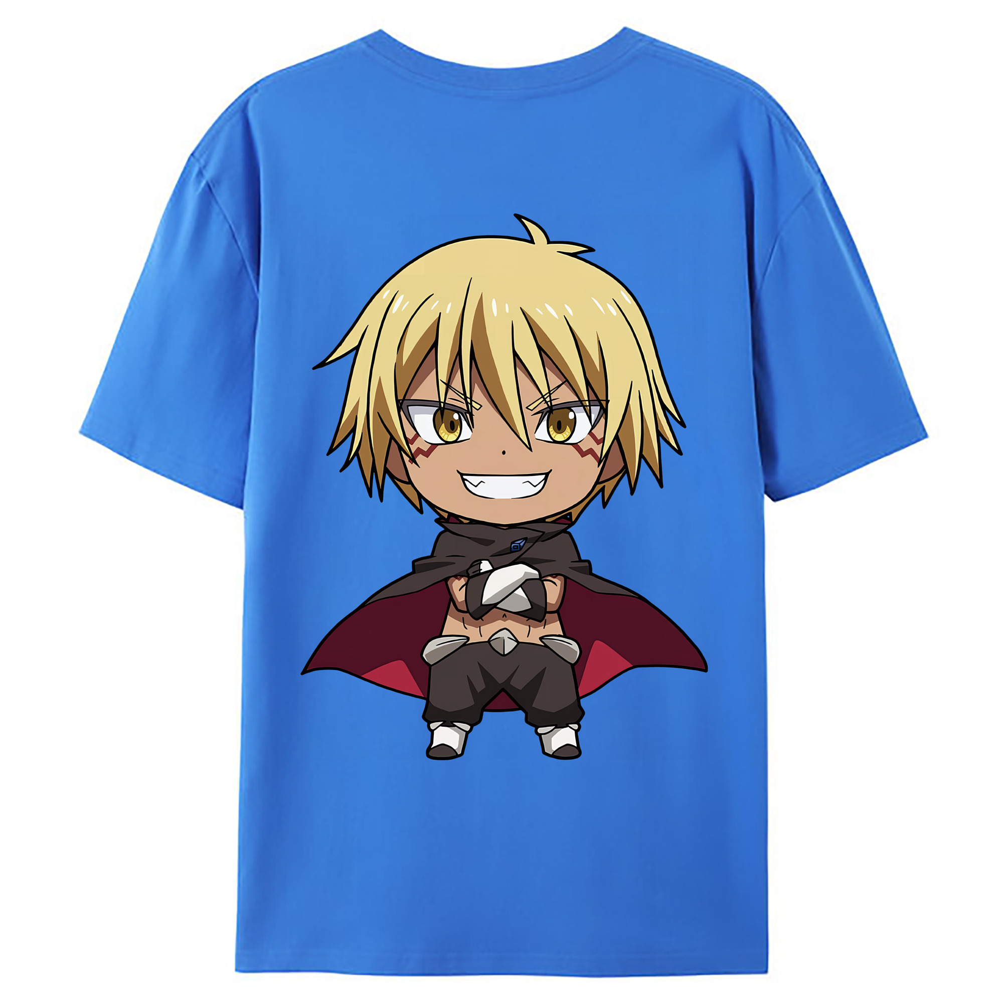 （画像用） 転スラ Regarding Reincarnated to Slime 綿100％ メンズ半袖Tシャツ（バックプリント） 通気性