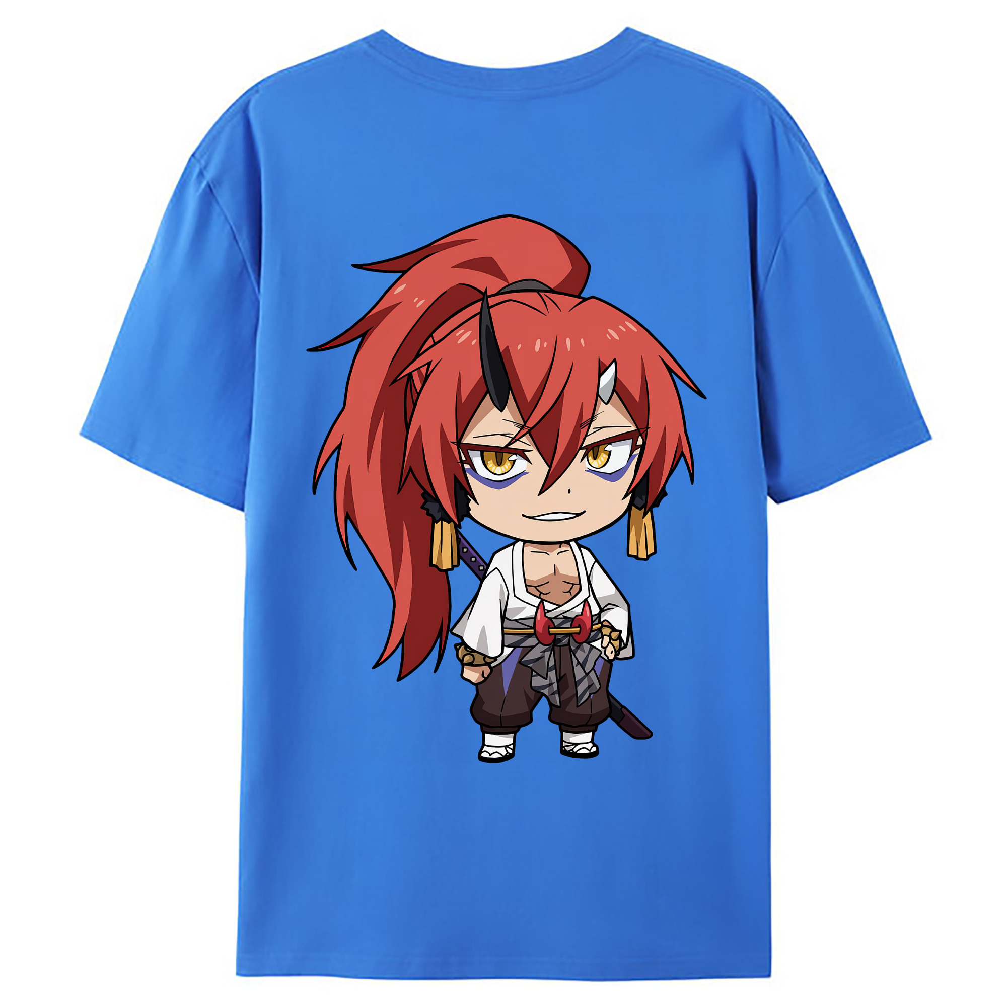 （画像用） 転スラ Regarding Reincarnated to Slime 綿100％ メンズ半袖Tシャツ（バックプリント） 通気性