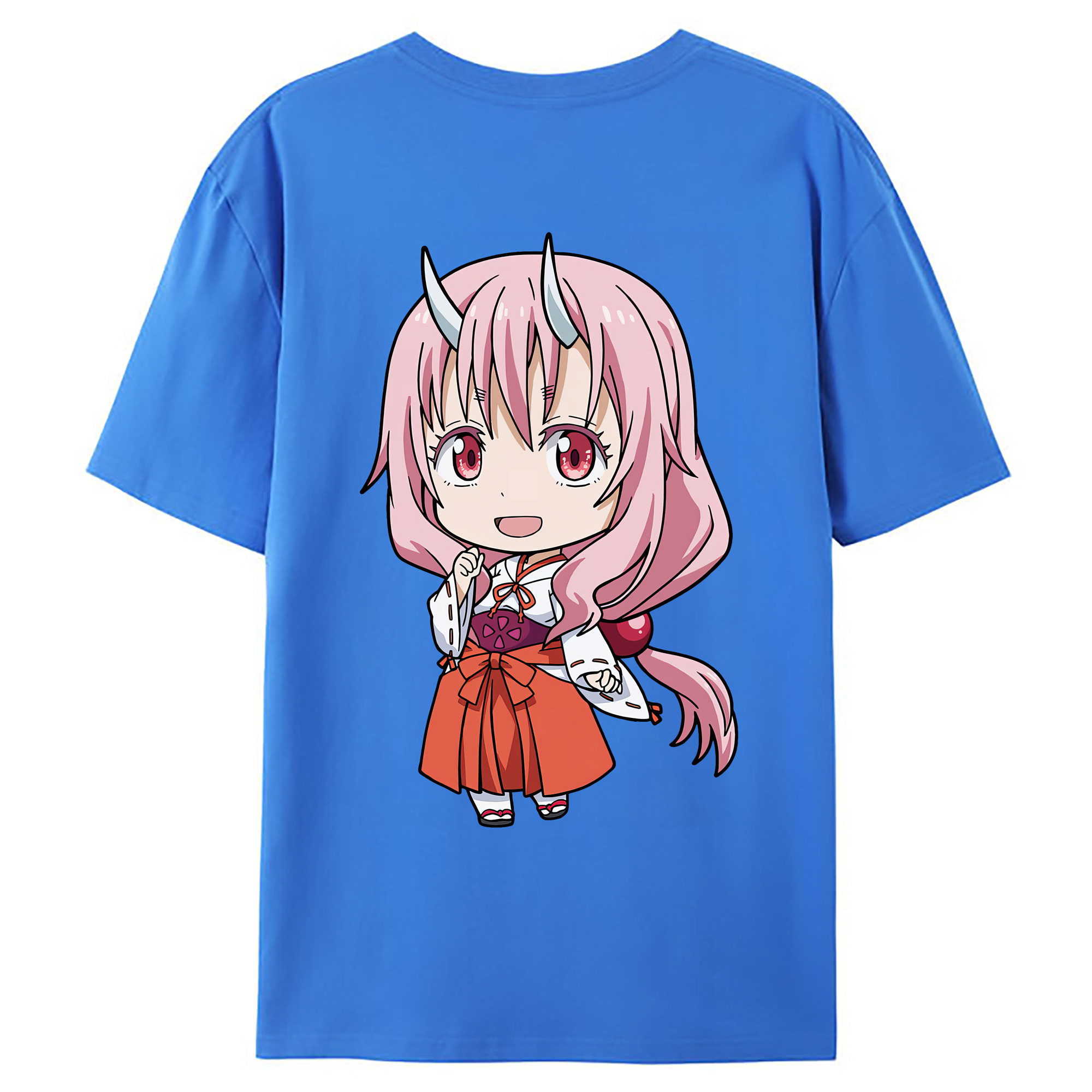 （画像用） 転スラ Regarding Reincarnated to Slime 綿100％ メンズ半袖Tシャツ（バックプリント） 通気性