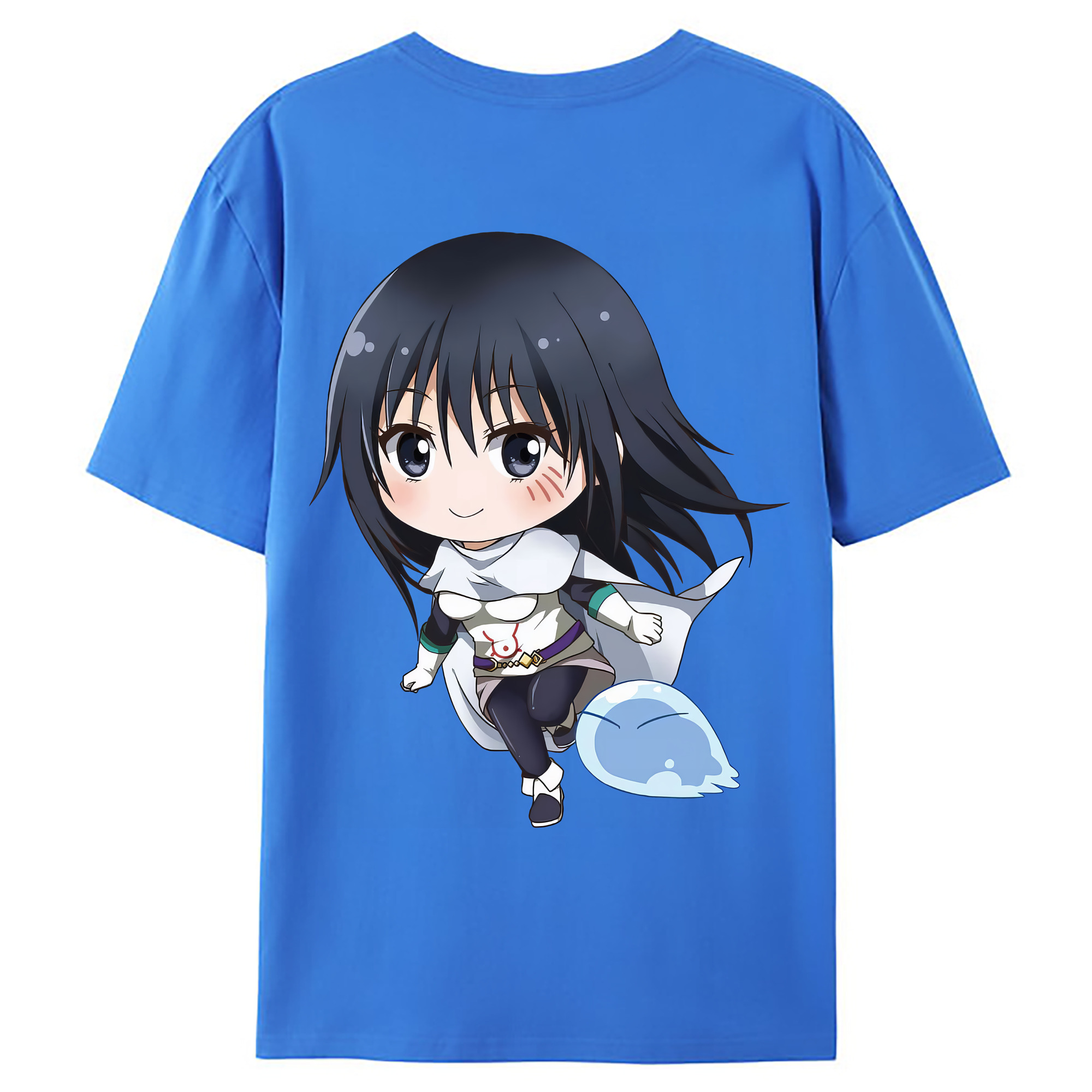 （画像用） 転スラ Regarding Reincarnated to Slime 綿100％ メンズ半袖Tシャツ（バックプリント） 通気性