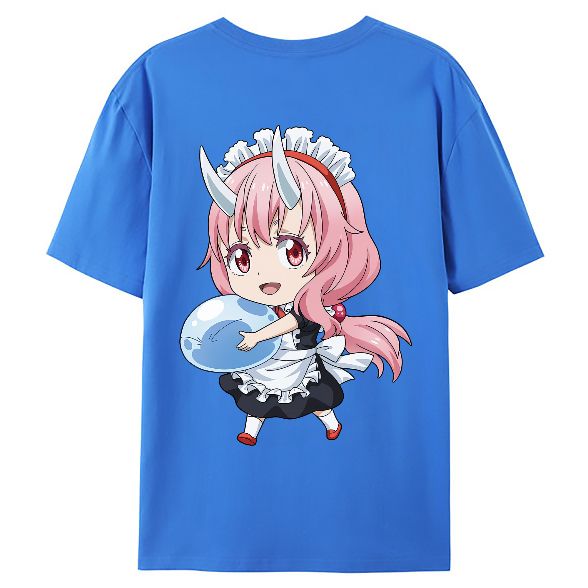 （画像用） 転スラ Regarding Reincarnated to Slime 綿100％ メンズ半袖Tシャツ（バックプリント） 通気性