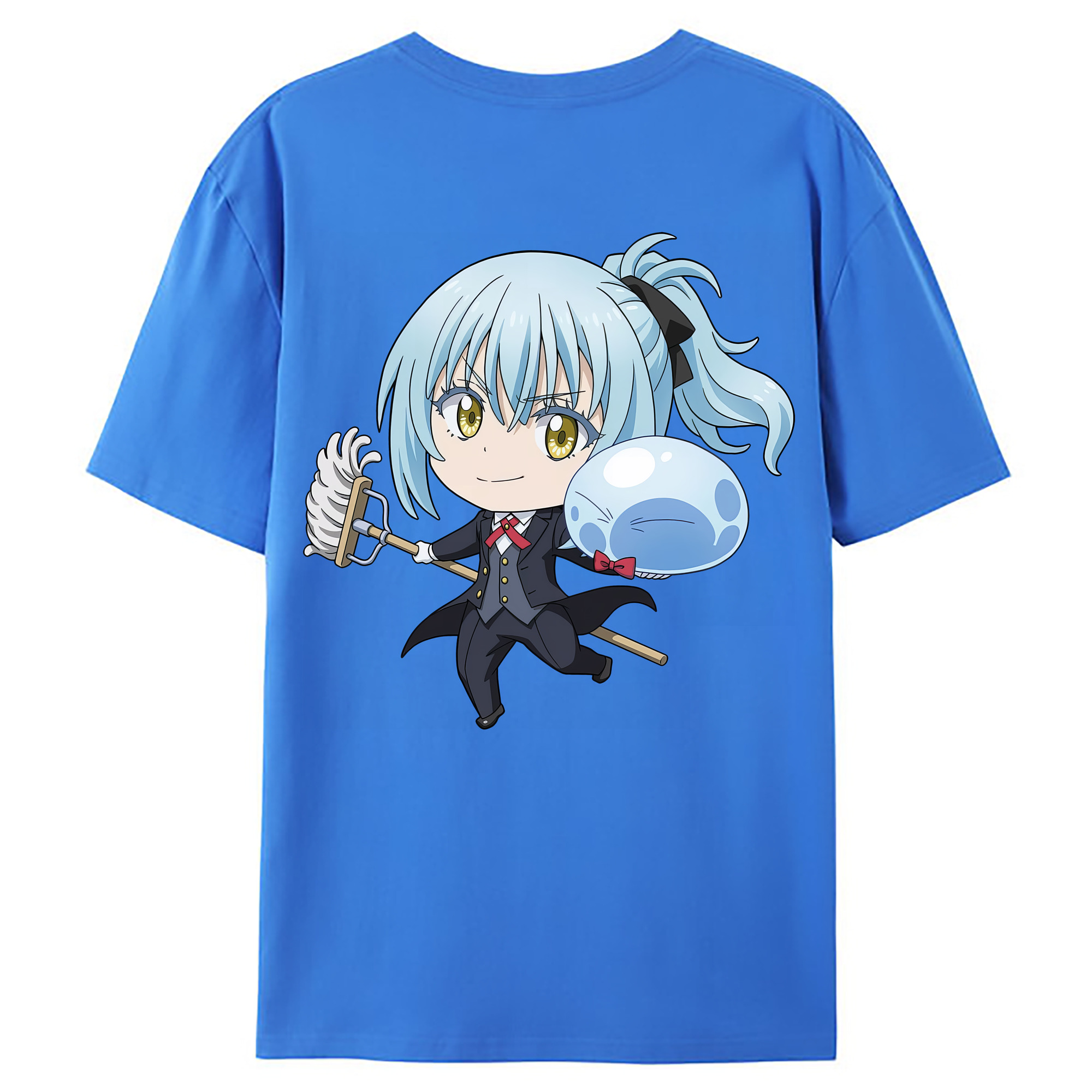 （画像用） 転スラ Regarding Reincarnated to Slime 綿100％ メンズ半袖Tシャツ（バックプリント） 通気性