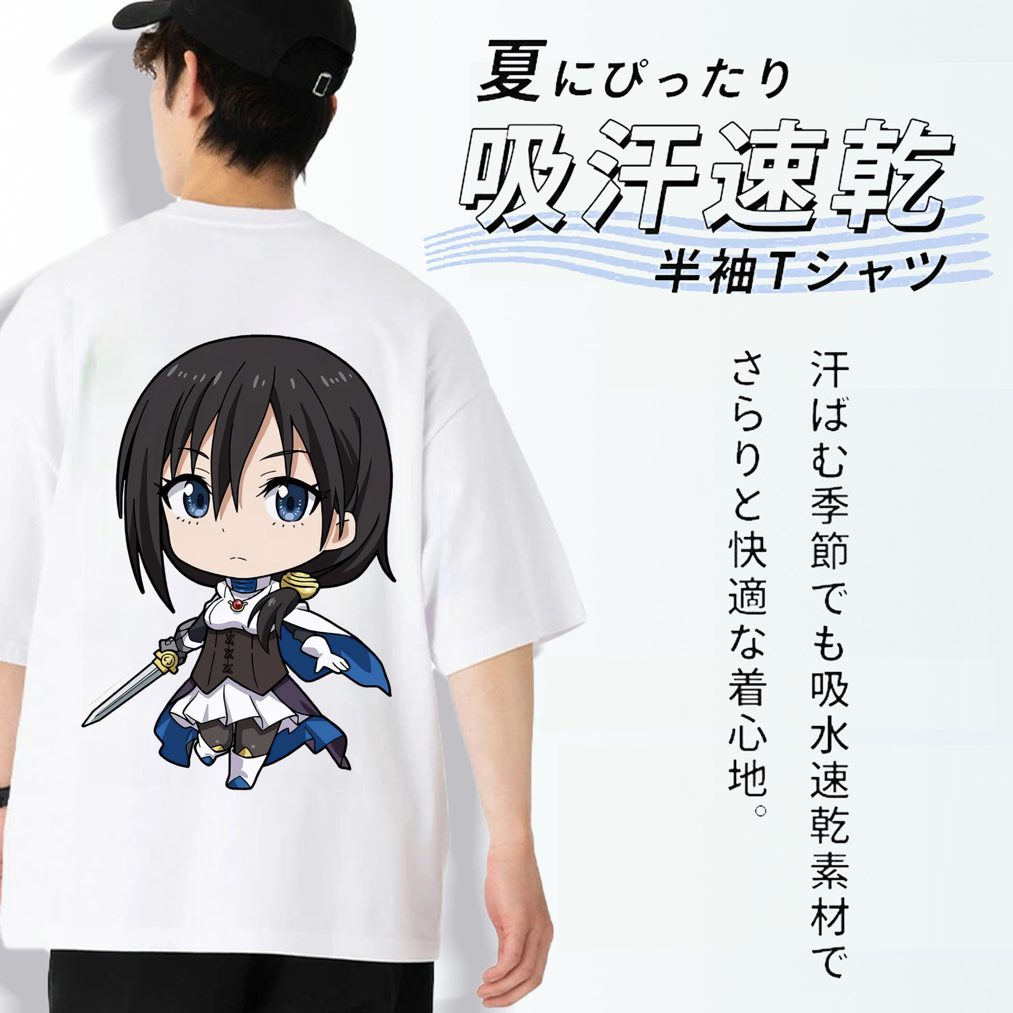 転スラ Regarding Reincarnated to Slime 綿100％ メンズ半袖Tシャツ（バックプリント） 通気性