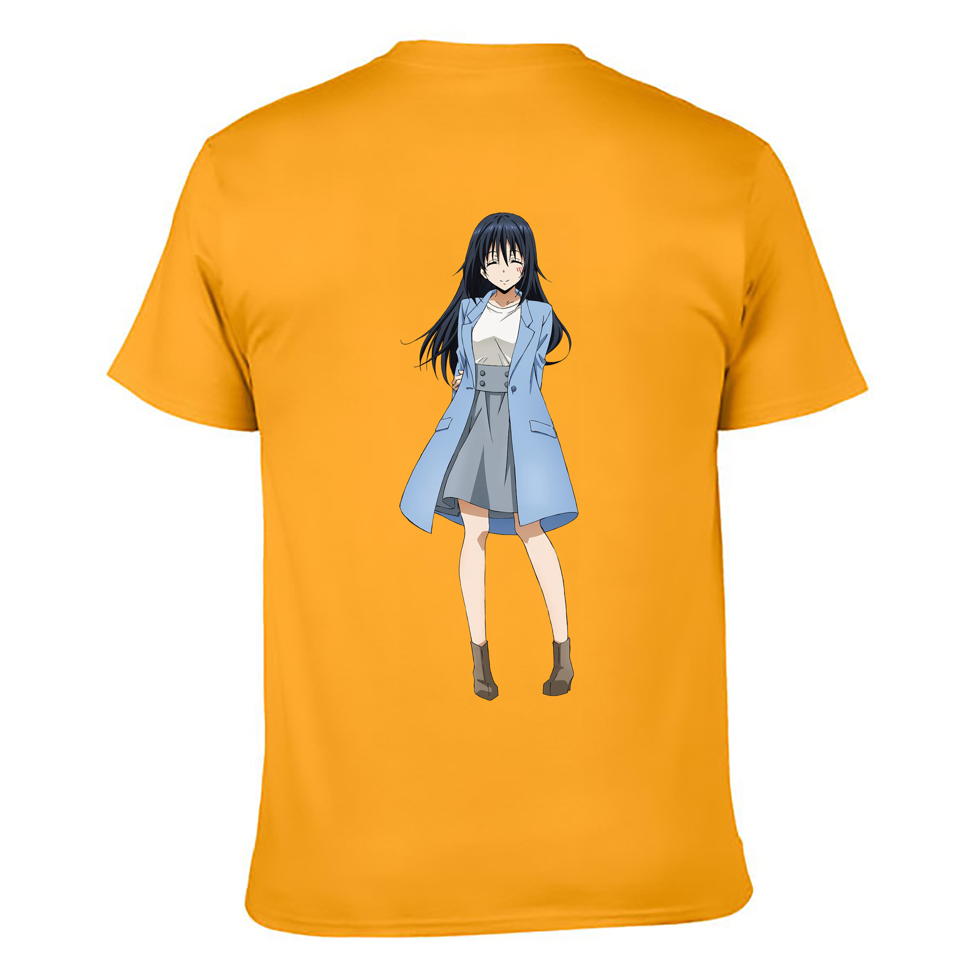 （画像用） 転スラ Regarding Reincarnated to Slime 綿100％ メンズ半袖Tシャツ（バックプリント） 通気性