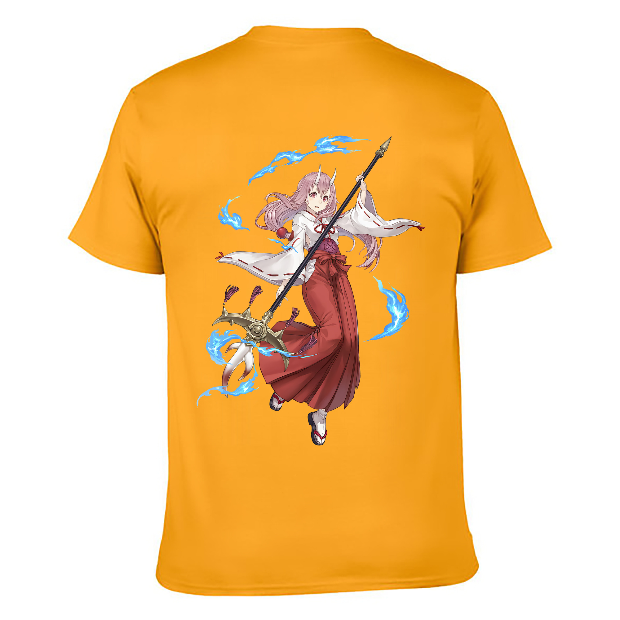（画像用） 転スラ Regarding Reincarnated to Slime 綿100％ メンズ半袖Tシャツ（バックプリント） 通気性
