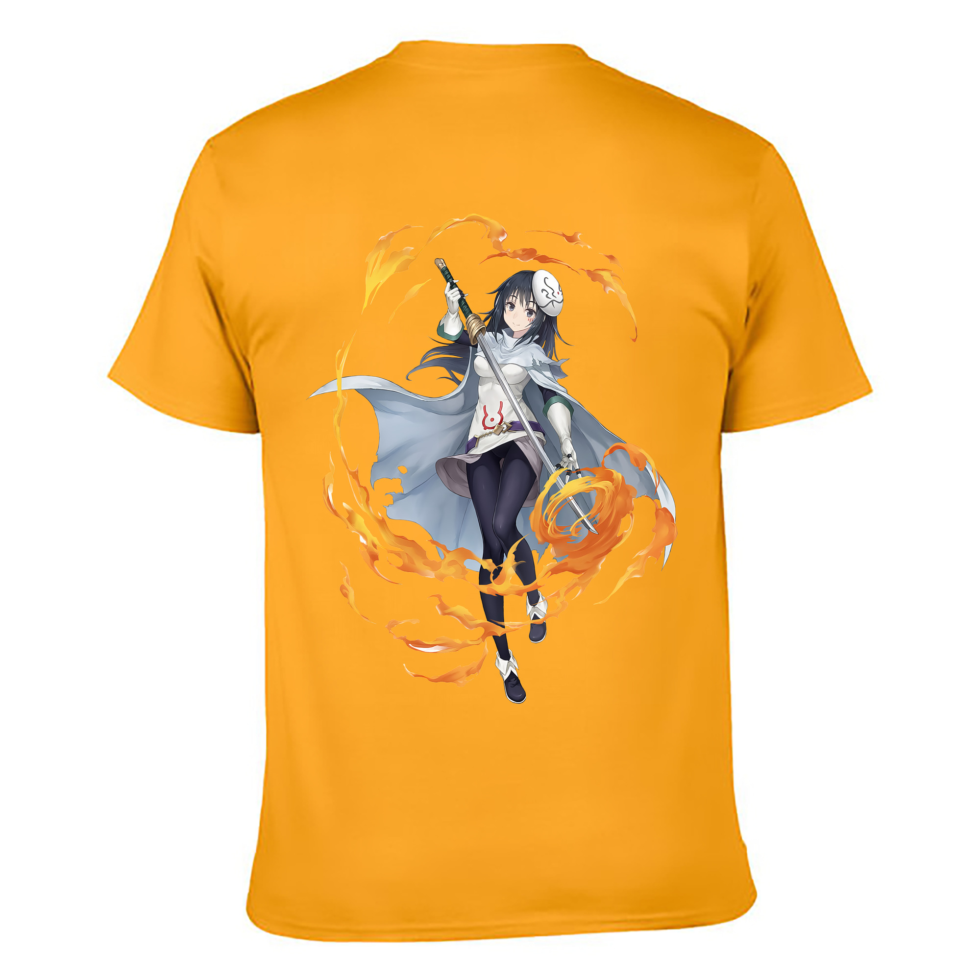 （画像用） 転スラ Regarding Reincarnated to Slime 綿100％ メンズ半袖Tシャツ（バックプリント） 通気性