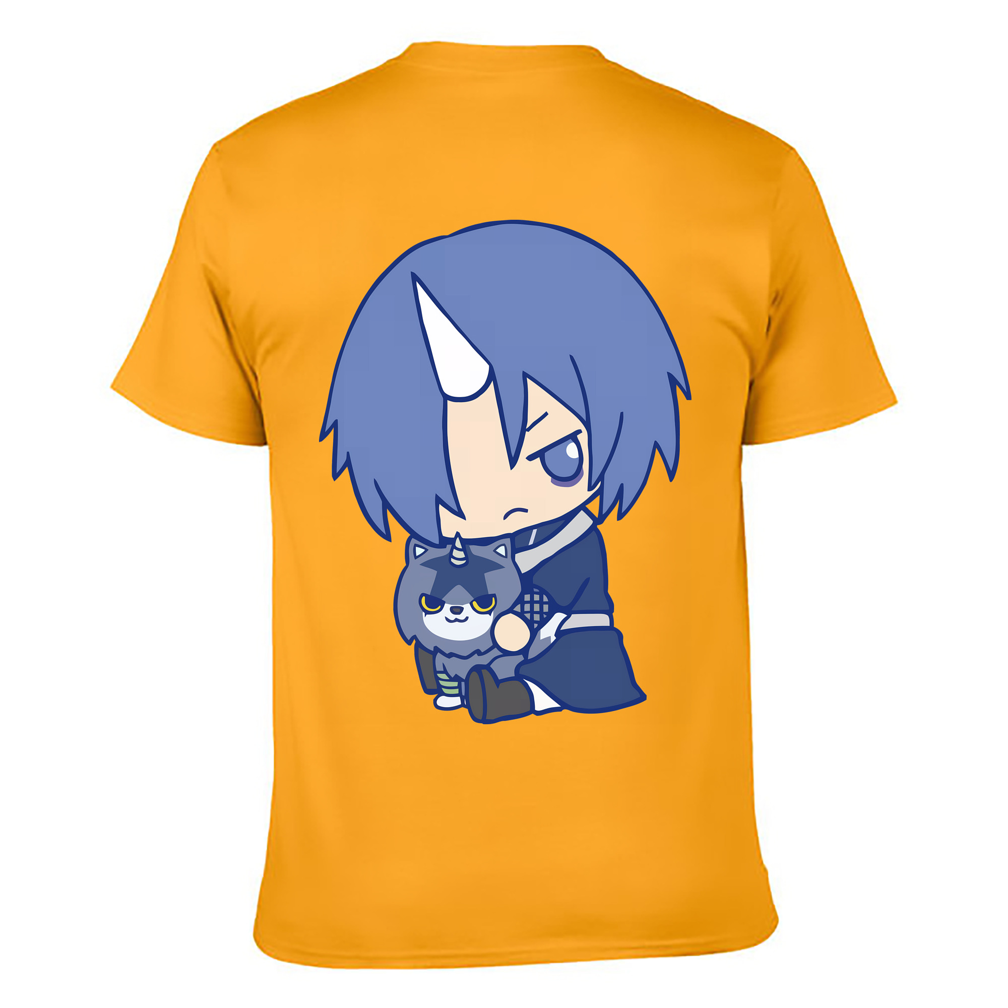 （画像用） 転スラ Regarding Reincarnated to Slime 綿100％ メンズ半袖Tシャツ（バックプリント） 通気性