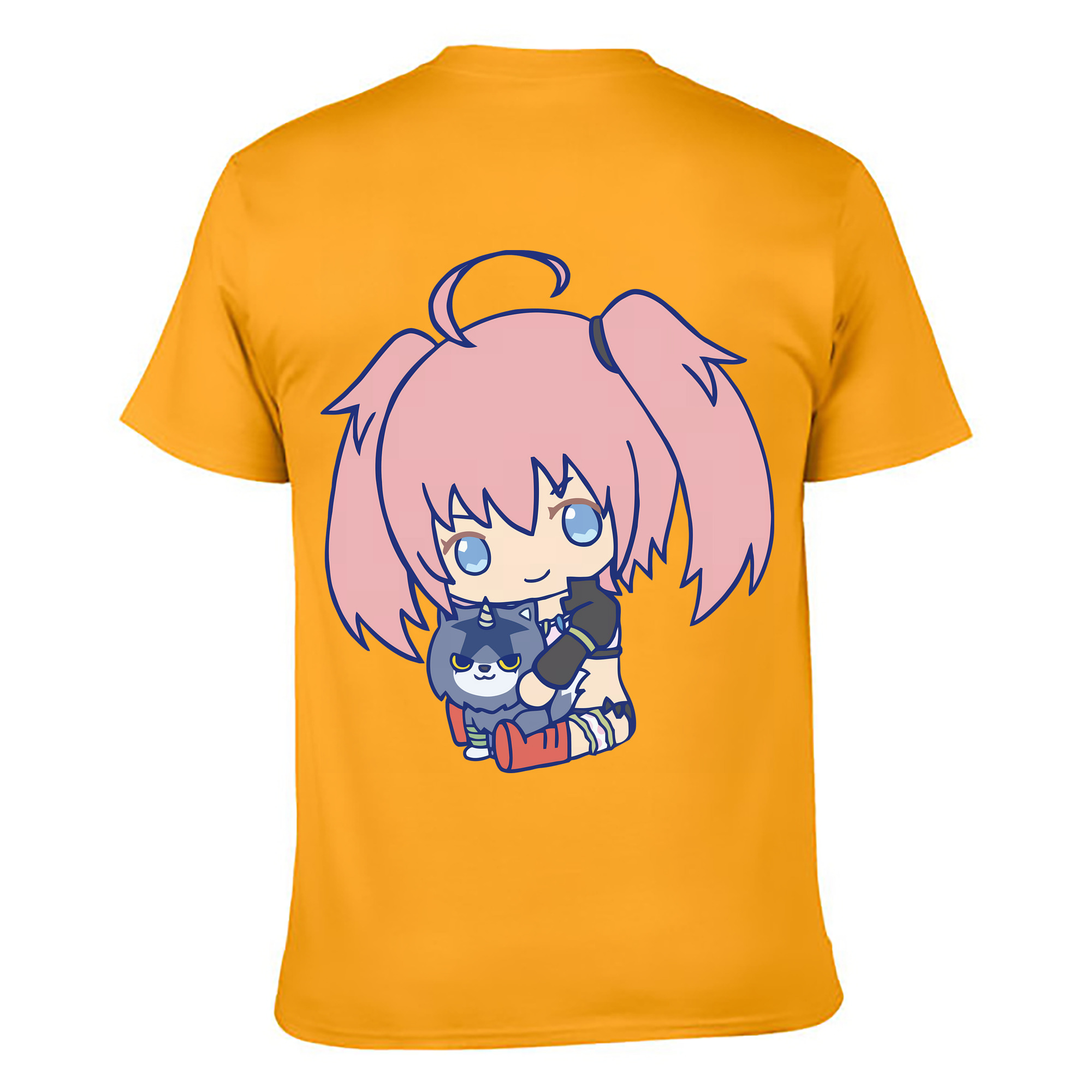 （画像用） 転スラ Regarding Reincarnated to Slime 綿100％ メンズ半袖Tシャツ（バックプリント） 通気性