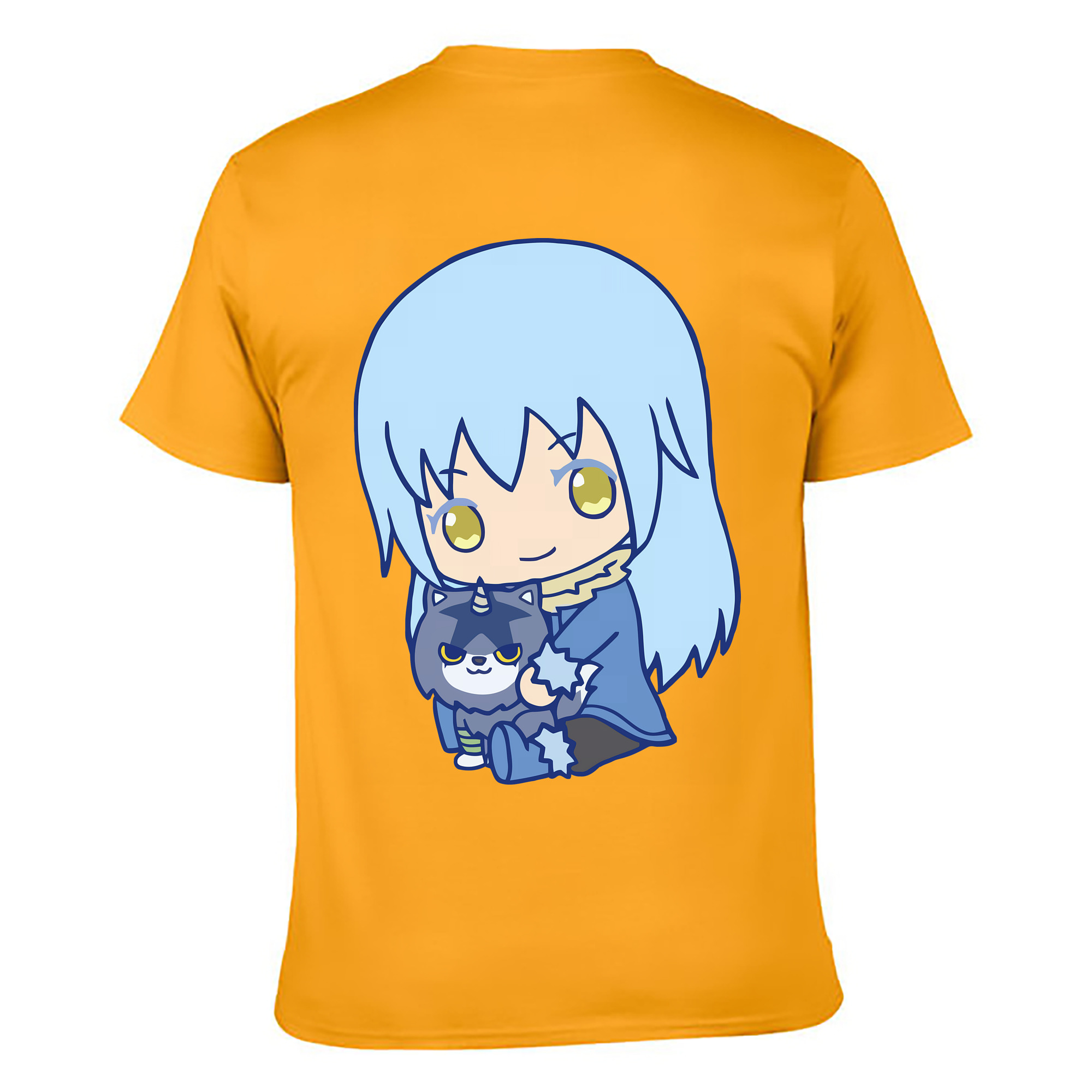 （画像用） 転スラ Regarding Reincarnated to Slime 綿100％ メンズ半袖Tシャツ（バックプリント） 通気性