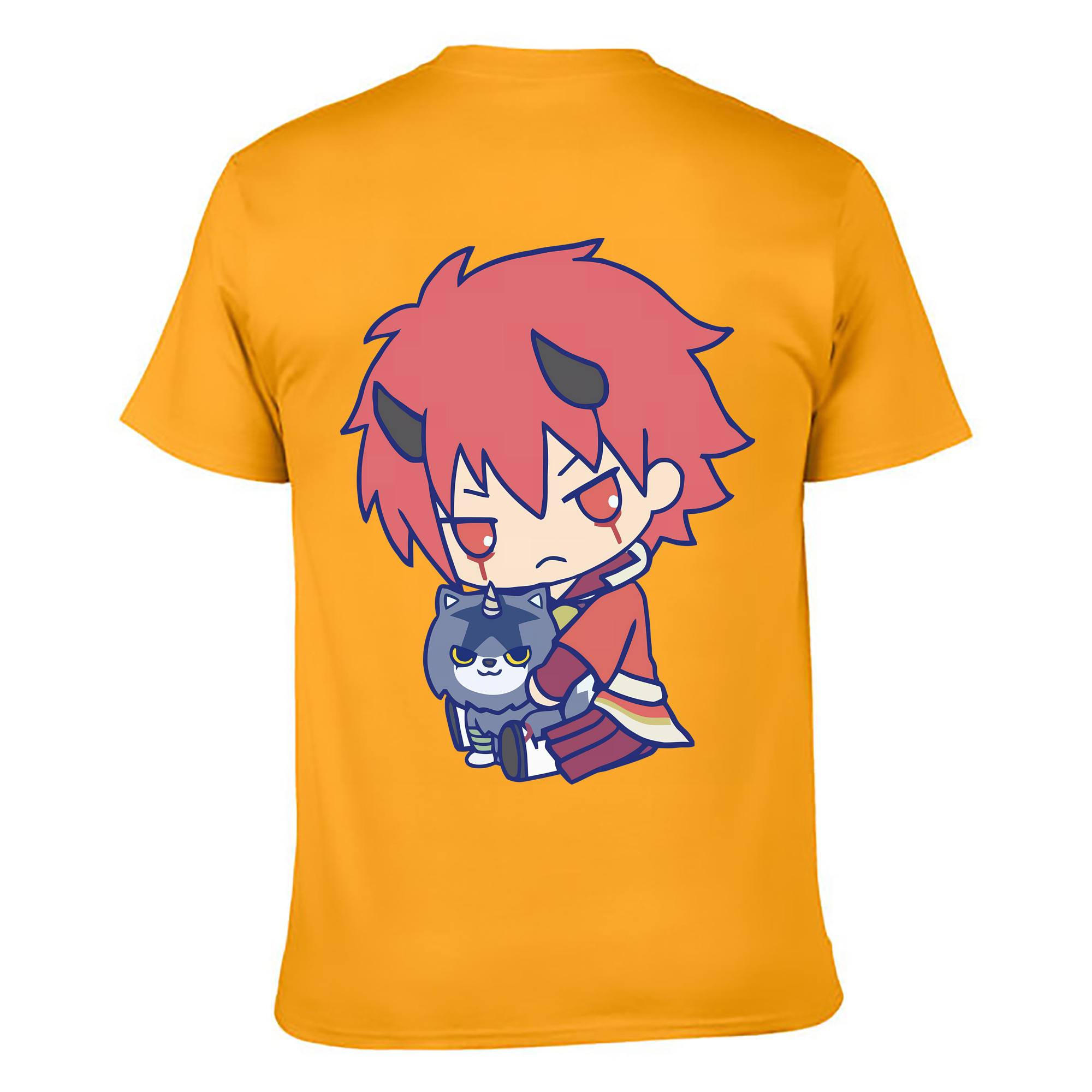 （画像用） 転スラ Regarding Reincarnated to Slime 綿100％ メンズ半袖Tシャツ（バックプリント） 通気性