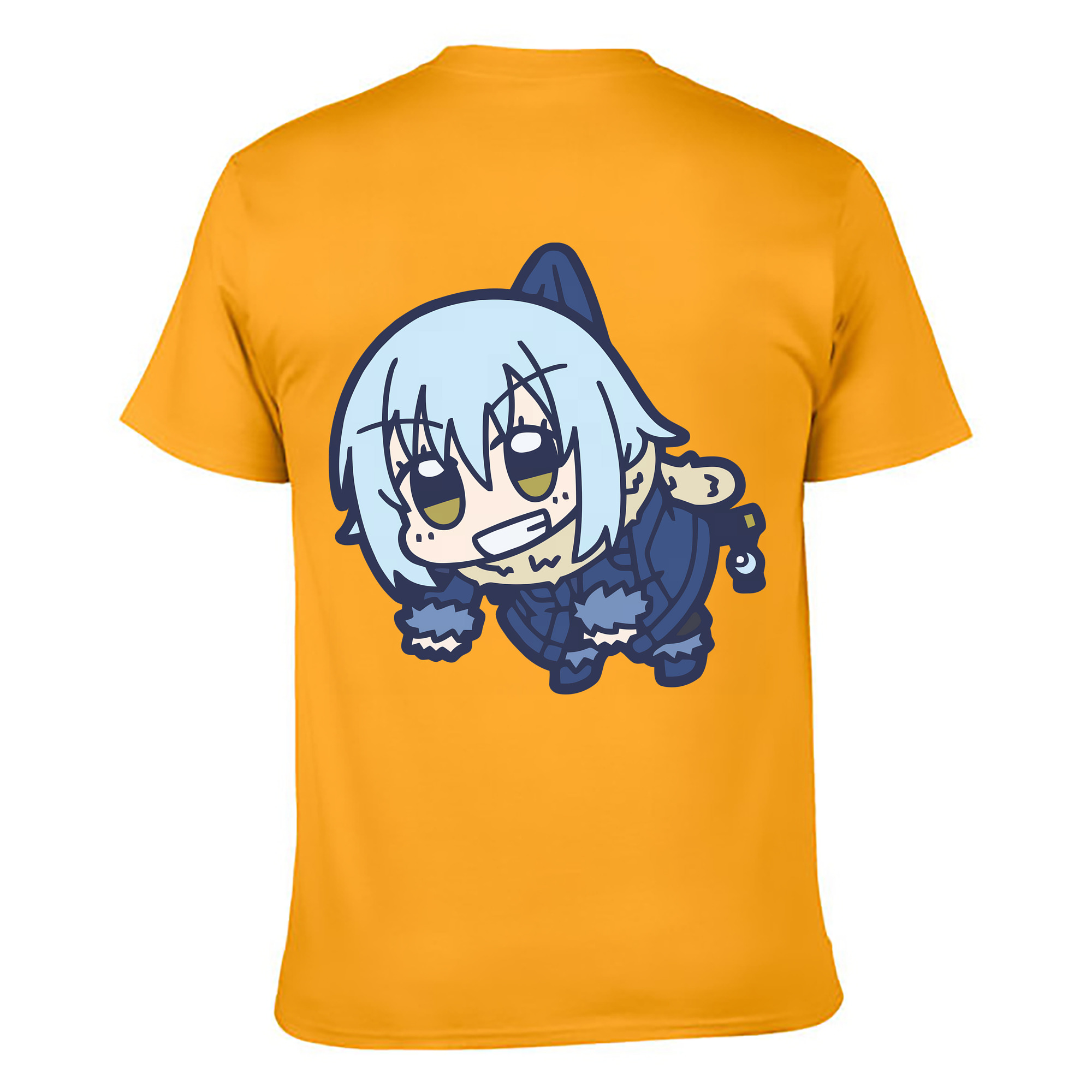 （画像用） 転スラ Regarding Reincarnated to Slime 綿100％ メンズ半袖Tシャツ（バックプリント） 通気性