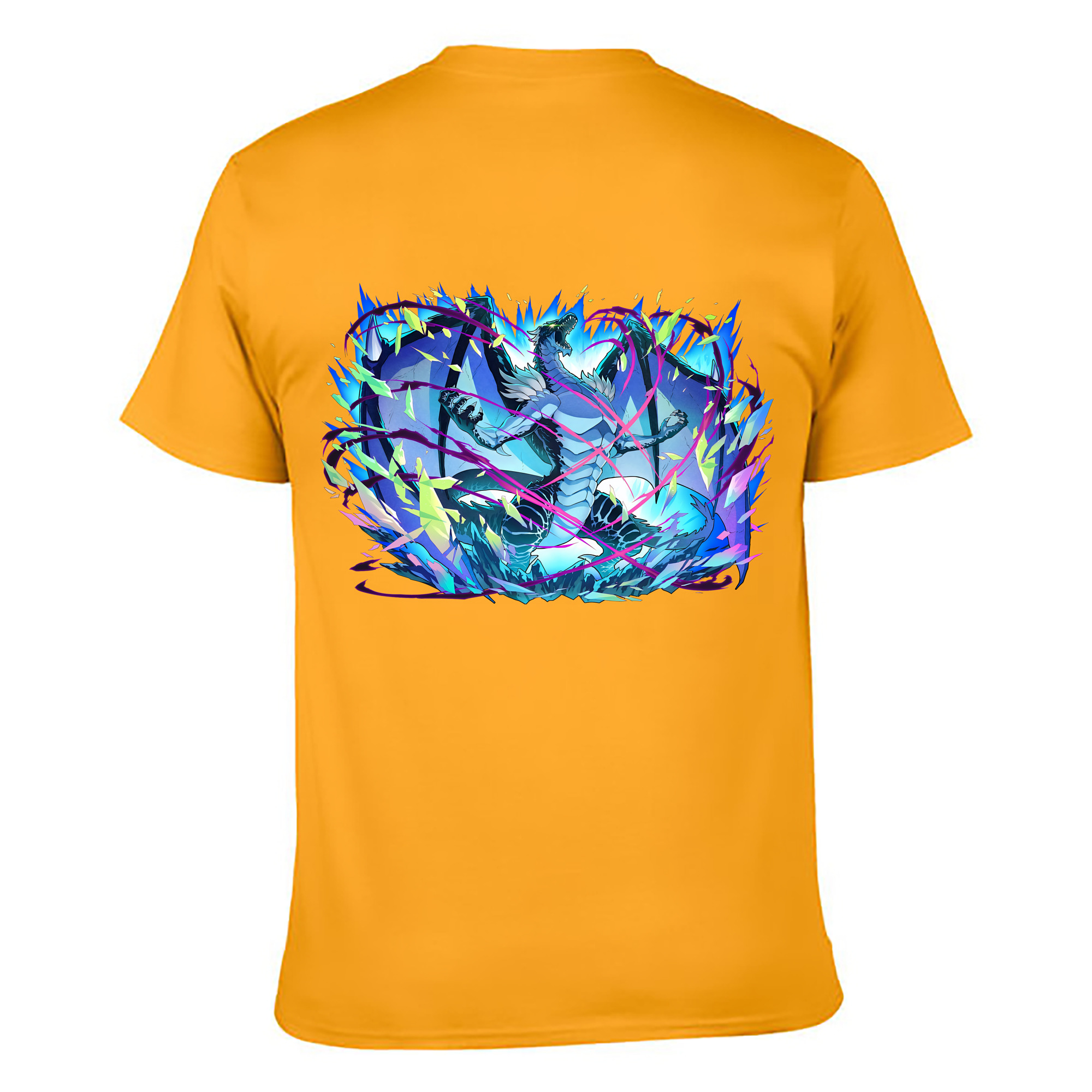 （画像用） 転スラ Regarding Reincarnated to Slime 綿100％ メンズ半袖Tシャツ（バックプリント） 通気性