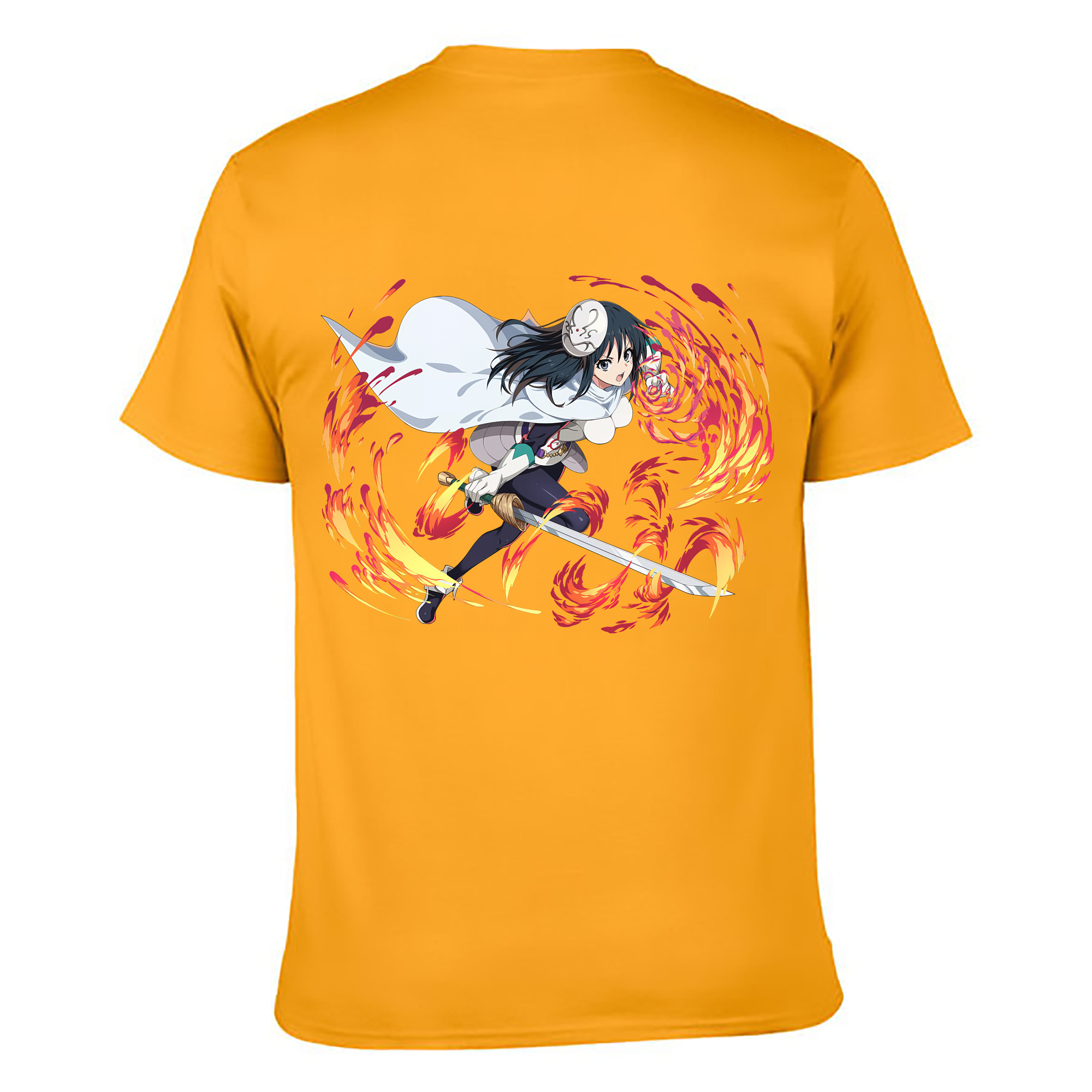 （画像用） 転スラ Regarding Reincarnated to Slime 綿100％ メンズ半袖Tシャツ（バックプリント） 通気性