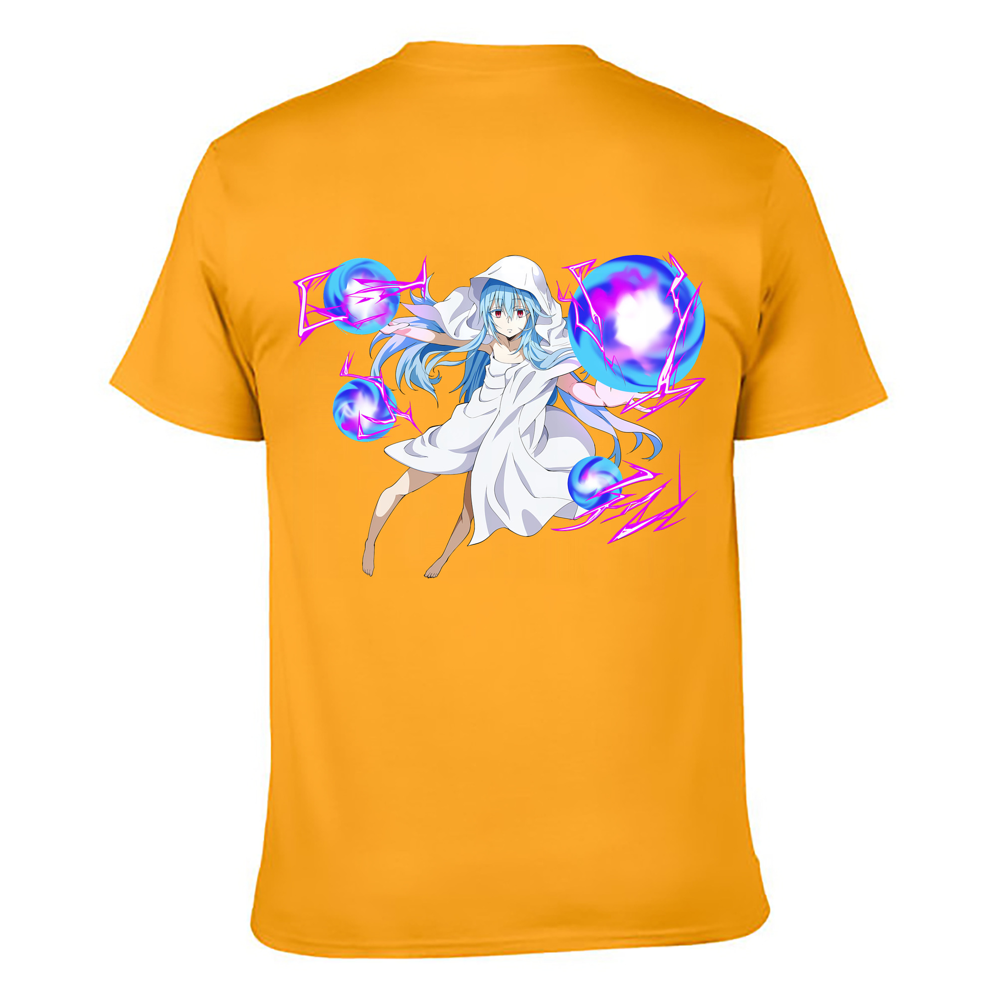 （画像用） 転スラ Regarding Reincarnated to Slime 綿100％ メンズ半袖Tシャツ（バックプリント） 通気性