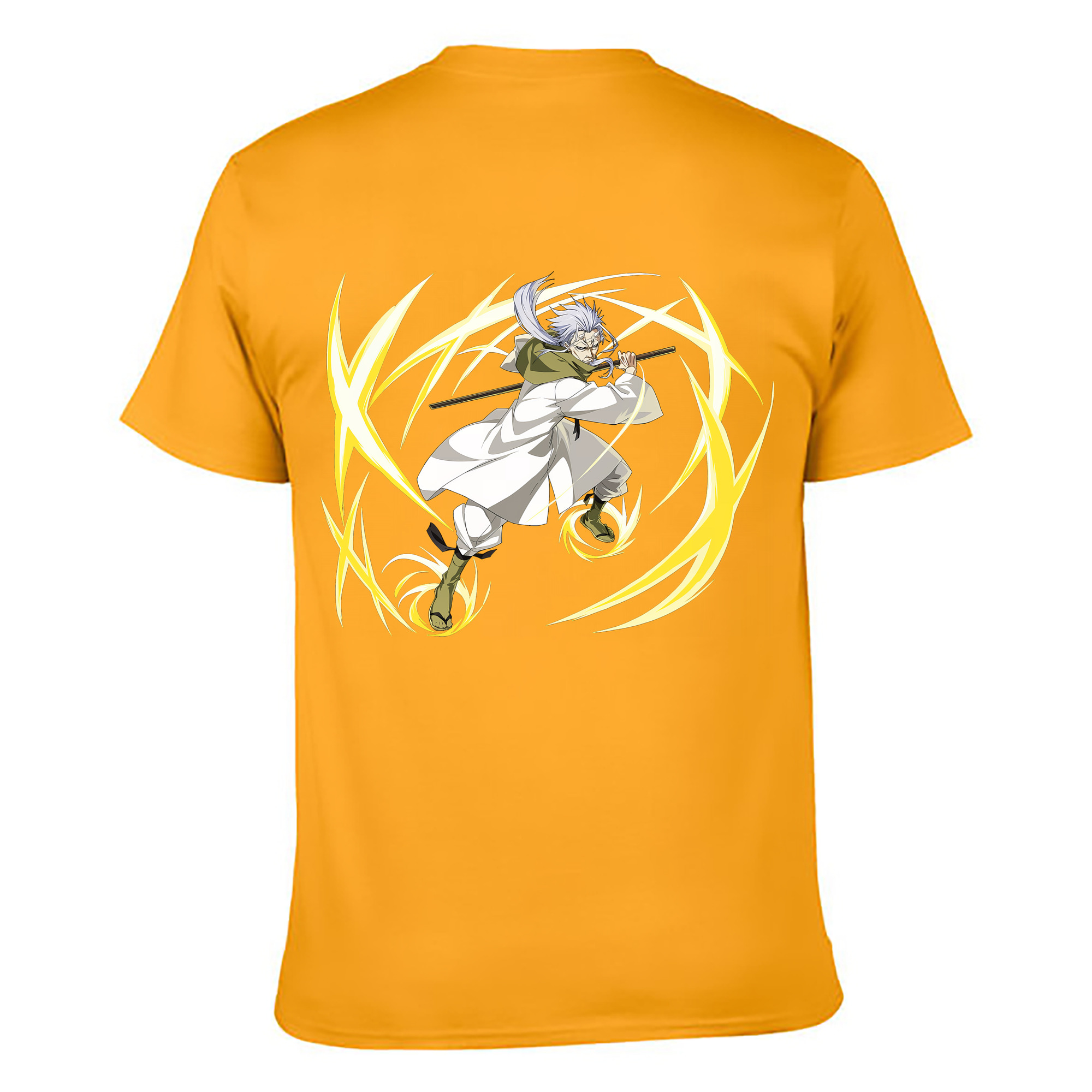 （画像用） 転スラ Regarding Reincarnated to Slime 綿100％ メンズ半袖Tシャツ（バックプリント） 通気性