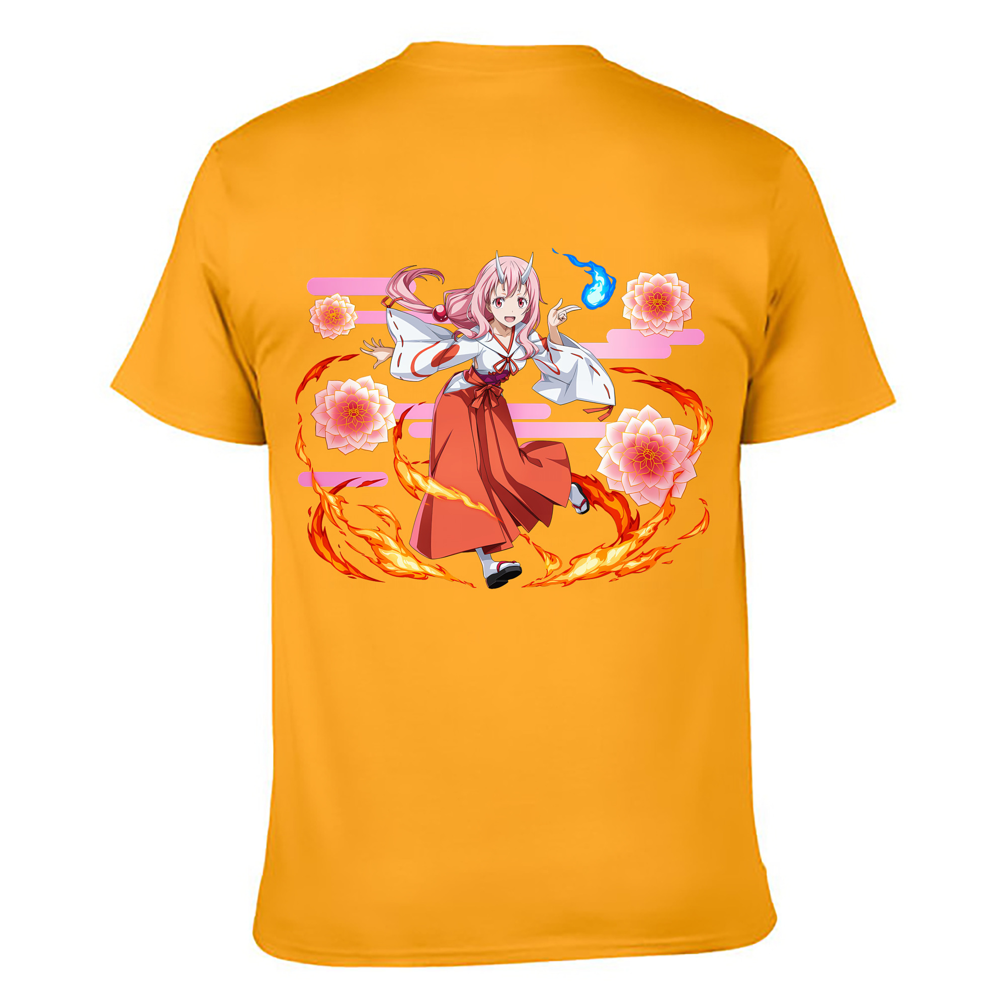 （画像用） 転スラ Regarding Reincarnated to Slime 綿100％ メンズ半袖Tシャツ（バックプリント） 通気性