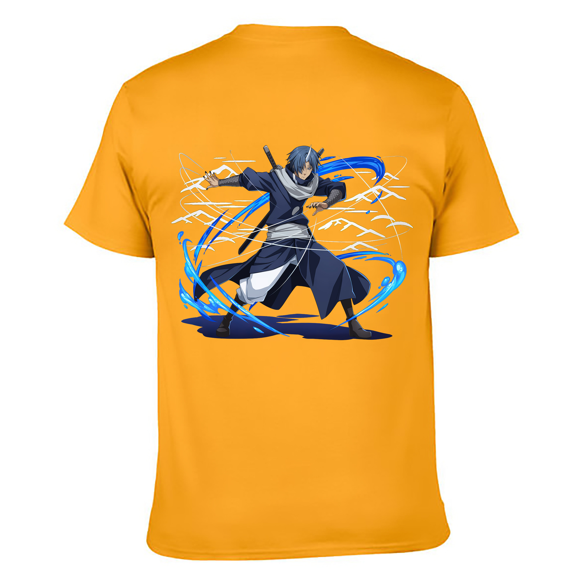 （画像用） 転スラ Regarding Reincarnated to Slime 綿100％ メンズ半袖Tシャツ（バックプリント） 通気性