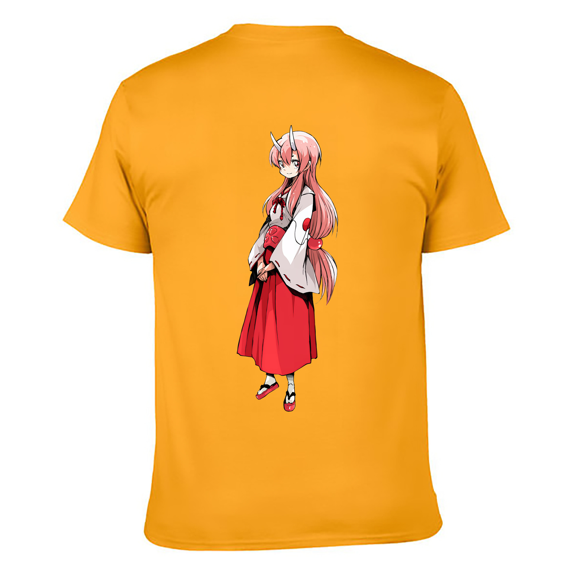 （画像用） 転スラ Regarding Reincarnated to Slime 綿100％ メンズ半袖Tシャツ（バックプリント） 通気性