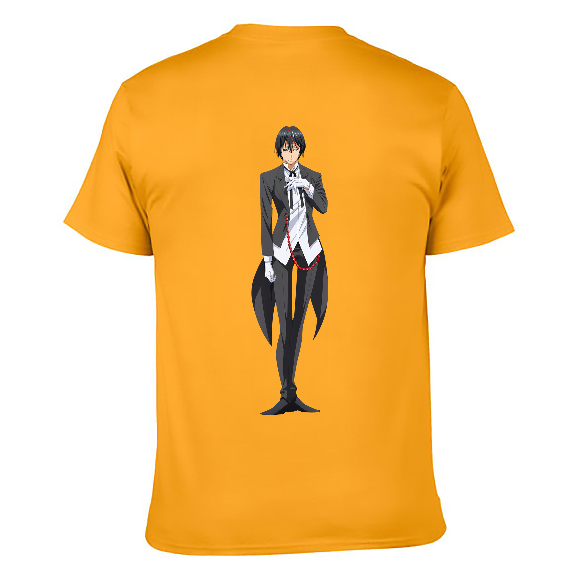 （画像用） 転スラ Regarding Reincarnated to Slime 綿100％ メンズ半袖Tシャツ（バックプリント） 通気性