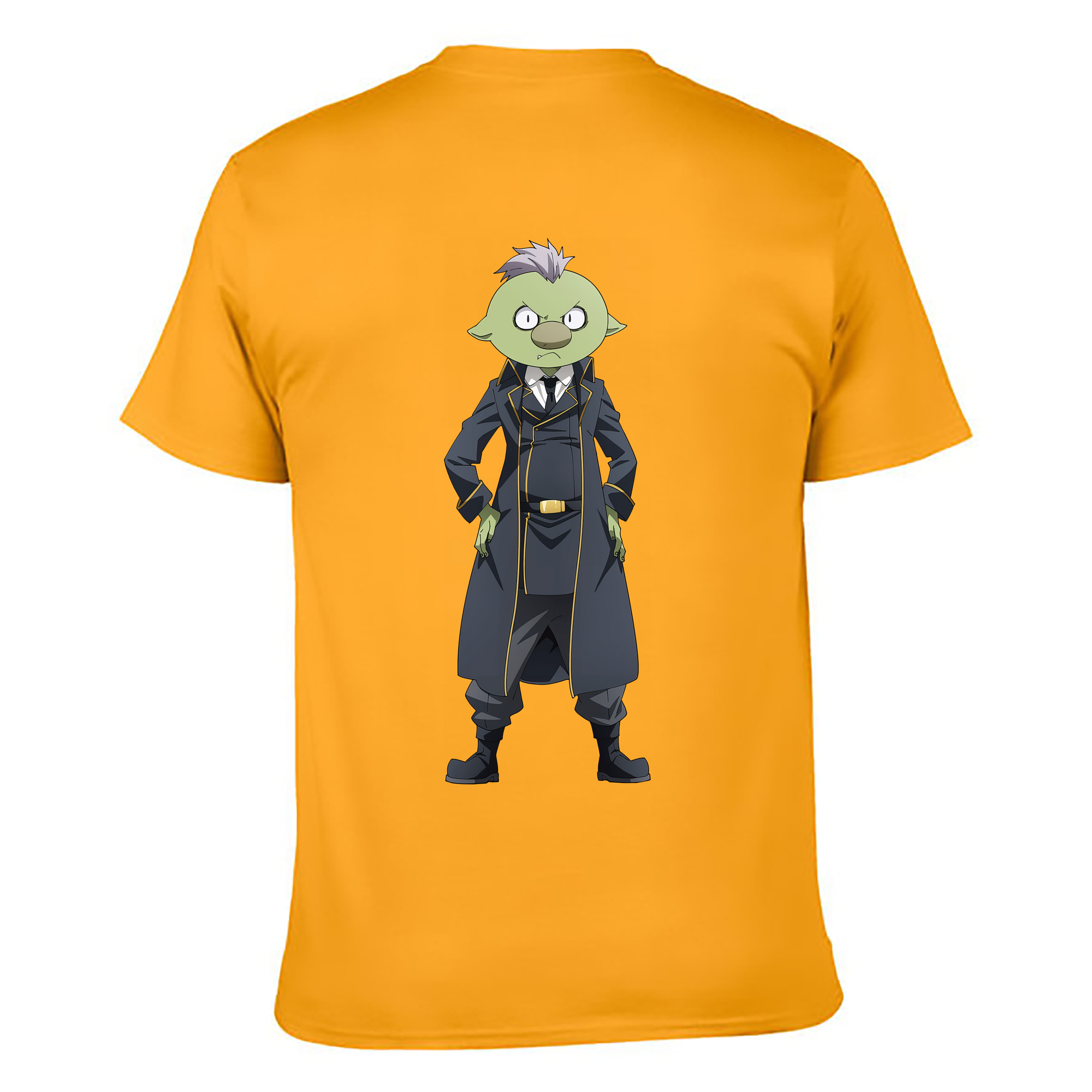 （画像用） 転スラ Regarding Reincarnated to Slime 綿100％ メンズ半袖Tシャツ（バックプリント） 通気性
