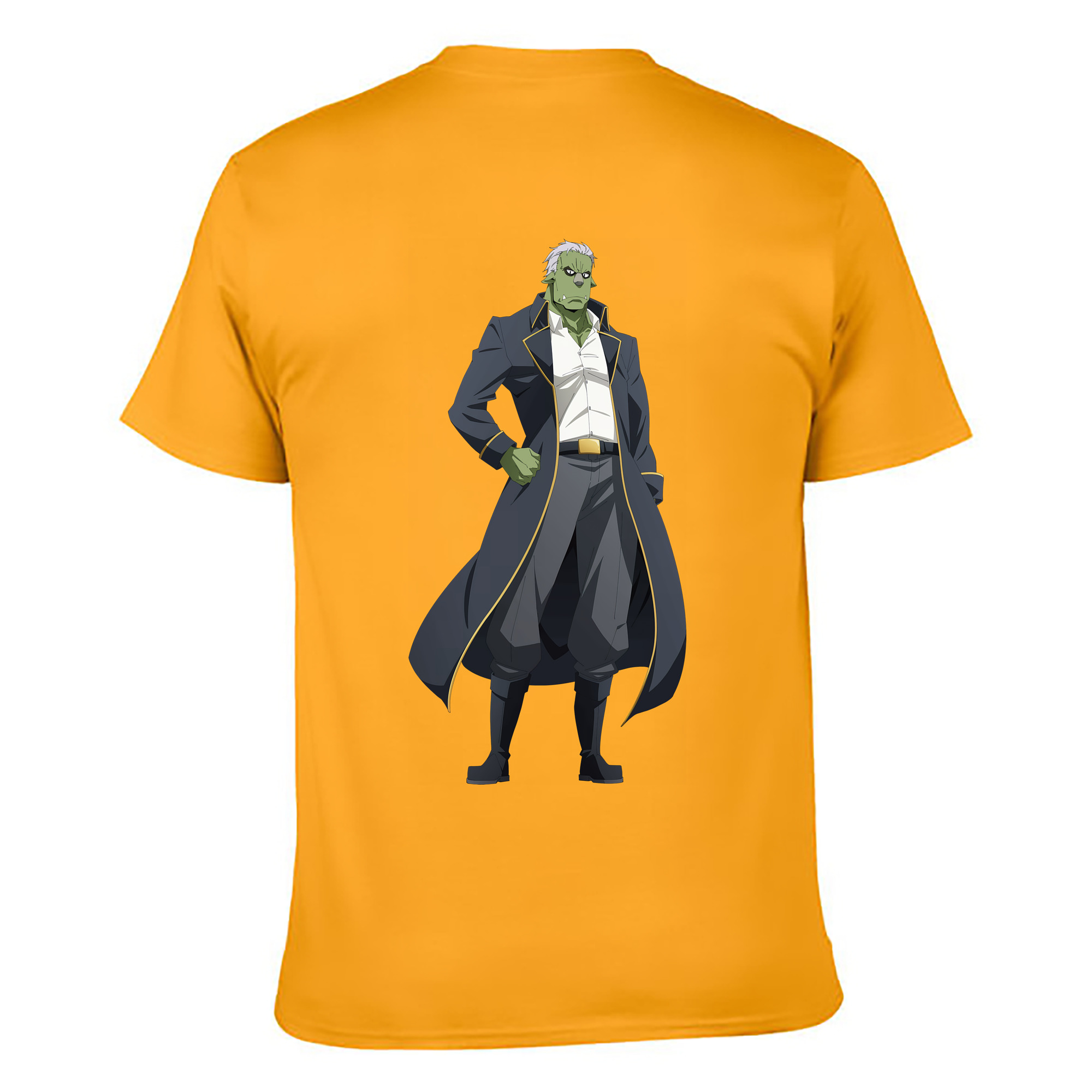 （画像用） 転スラ Regarding Reincarnated to Slime 綿100％ メンズ半袖Tシャツ（バックプリント） 通気性