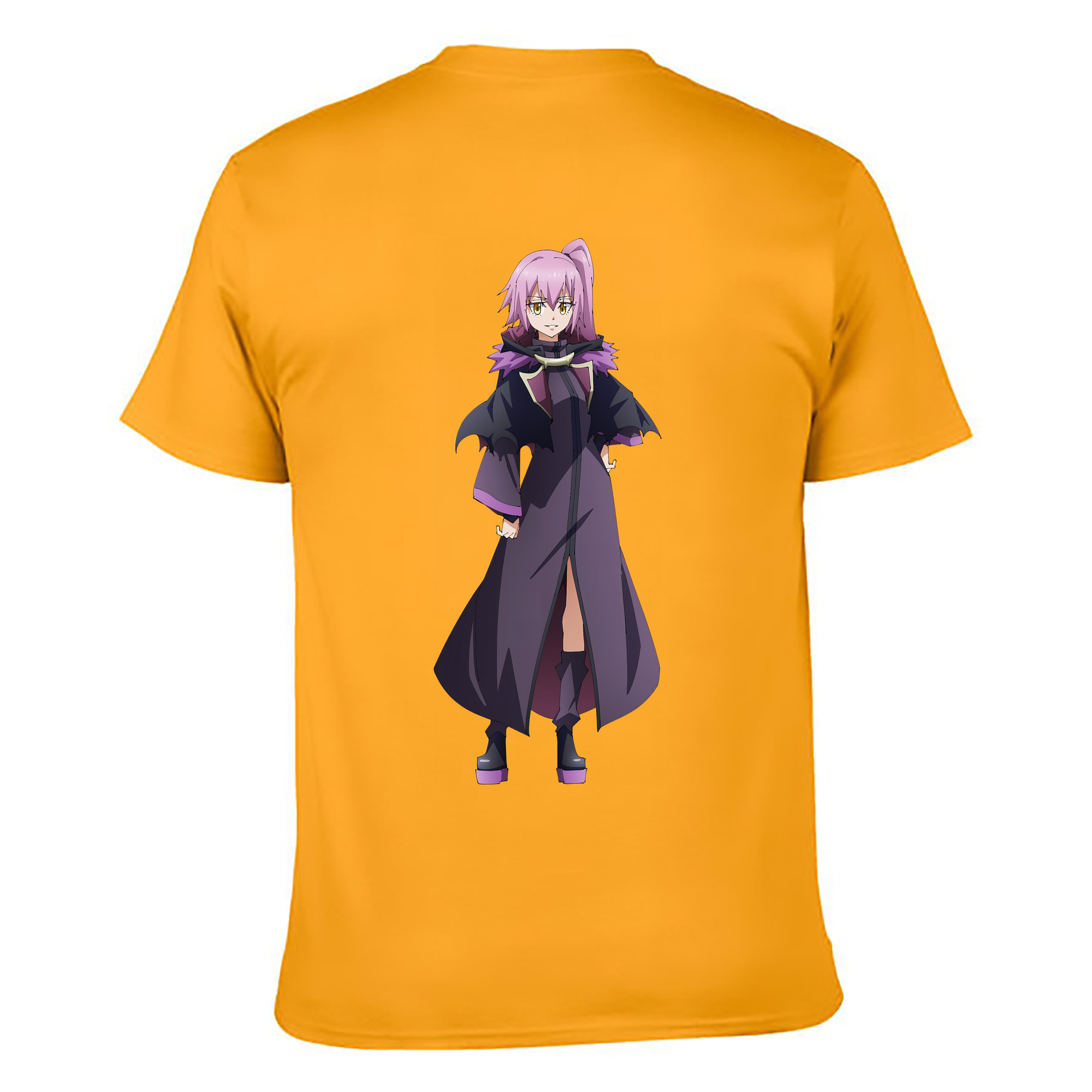 （画像用） 転スラ Regarding Reincarnated to Slime 綿100％ メンズ半袖Tシャツ（バックプリント） 通気性