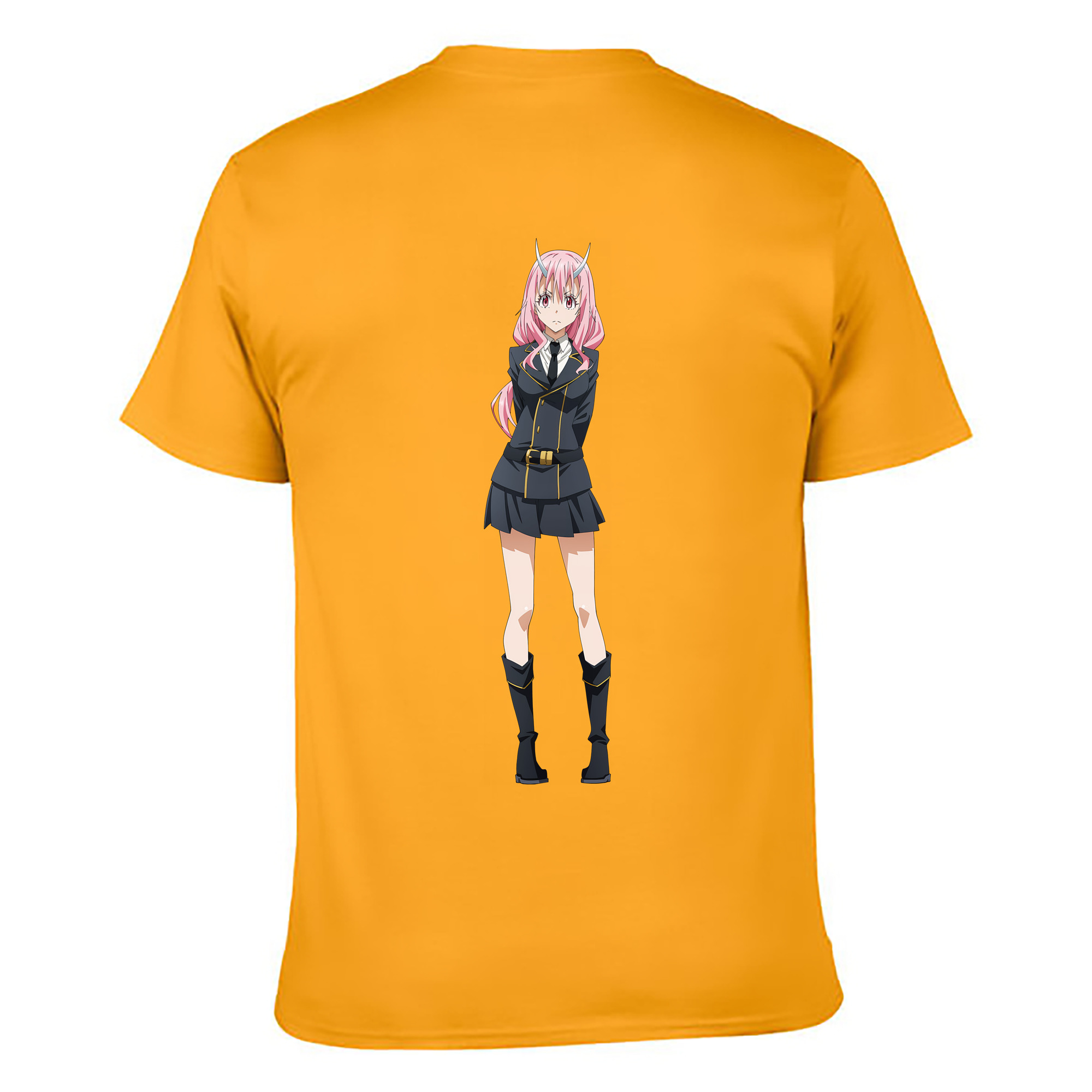 （画像用） 転スラ Regarding Reincarnated to Slime 綿100％ メンズ半袖Tシャツ（バックプリント） 通気性