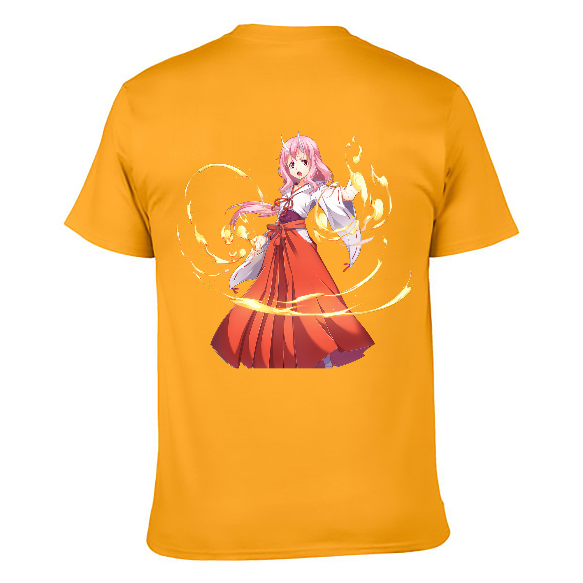 （画像用） 転スラ Regarding Reincarnated to Slime 綿100％ メンズ半袖Tシャツ（バックプリント） 通気性