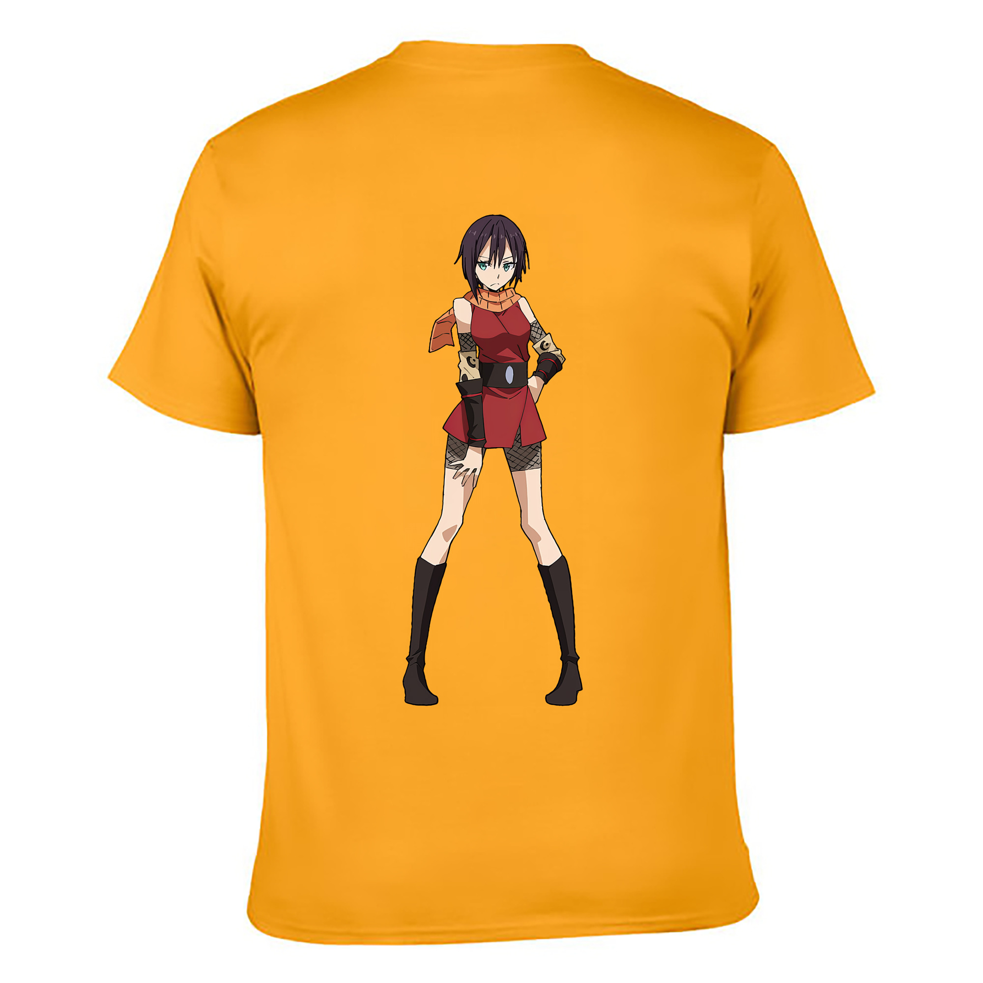 （画像用） 転スラ Regarding Reincarnated to Slime 綿100％ メンズ半袖Tシャツ（バックプリント） 通気性