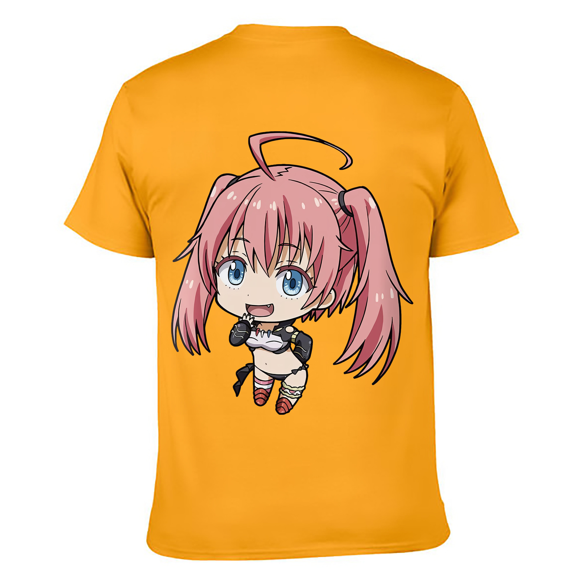 （画像用） 転スラ Regarding Reincarnated to Slime 綿100％ メンズ半袖Tシャツ（バックプリント） 通気性