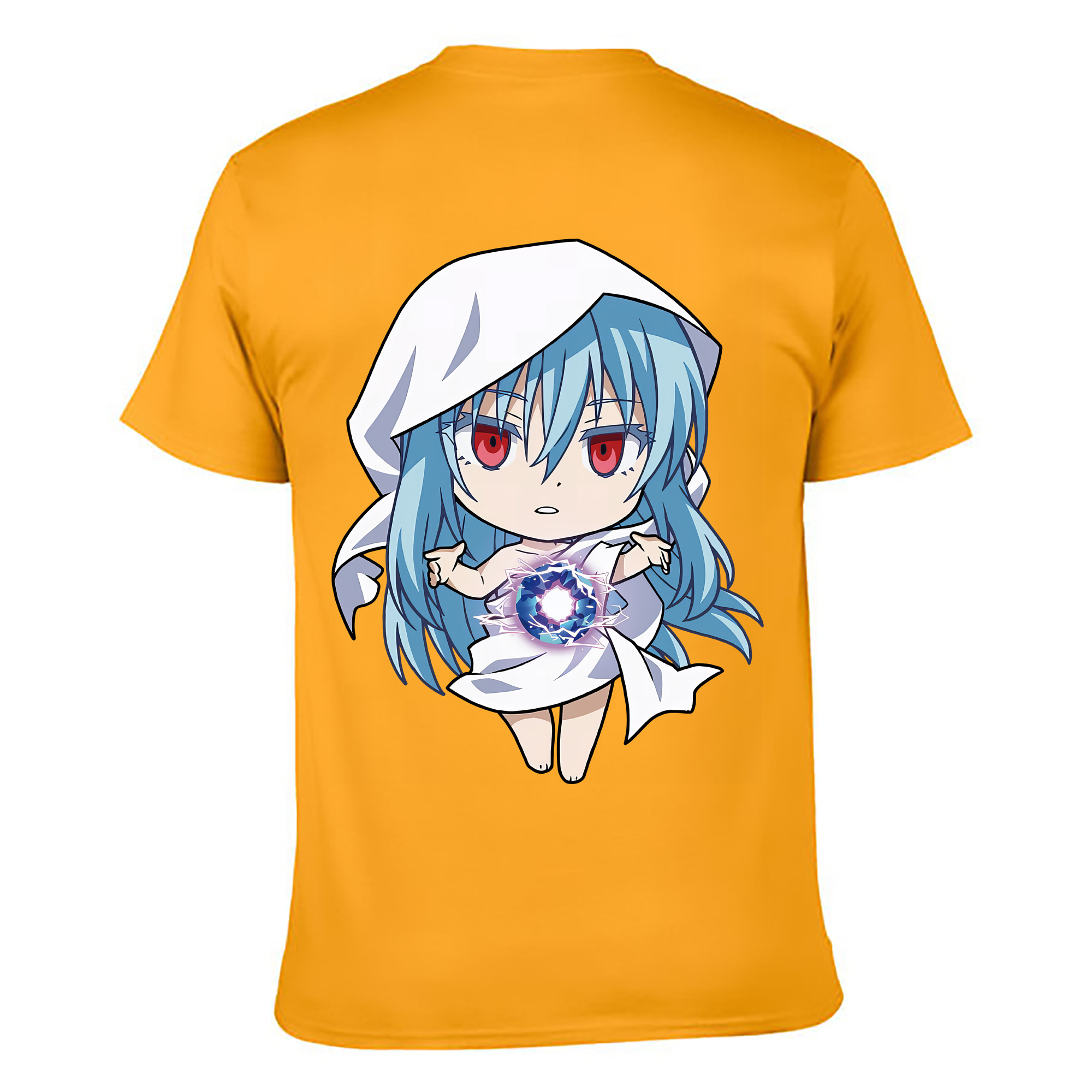 （画像用） 転スラ Regarding Reincarnated to Slime 綿100％ メンズ半袖Tシャツ（バックプリント） 通気性