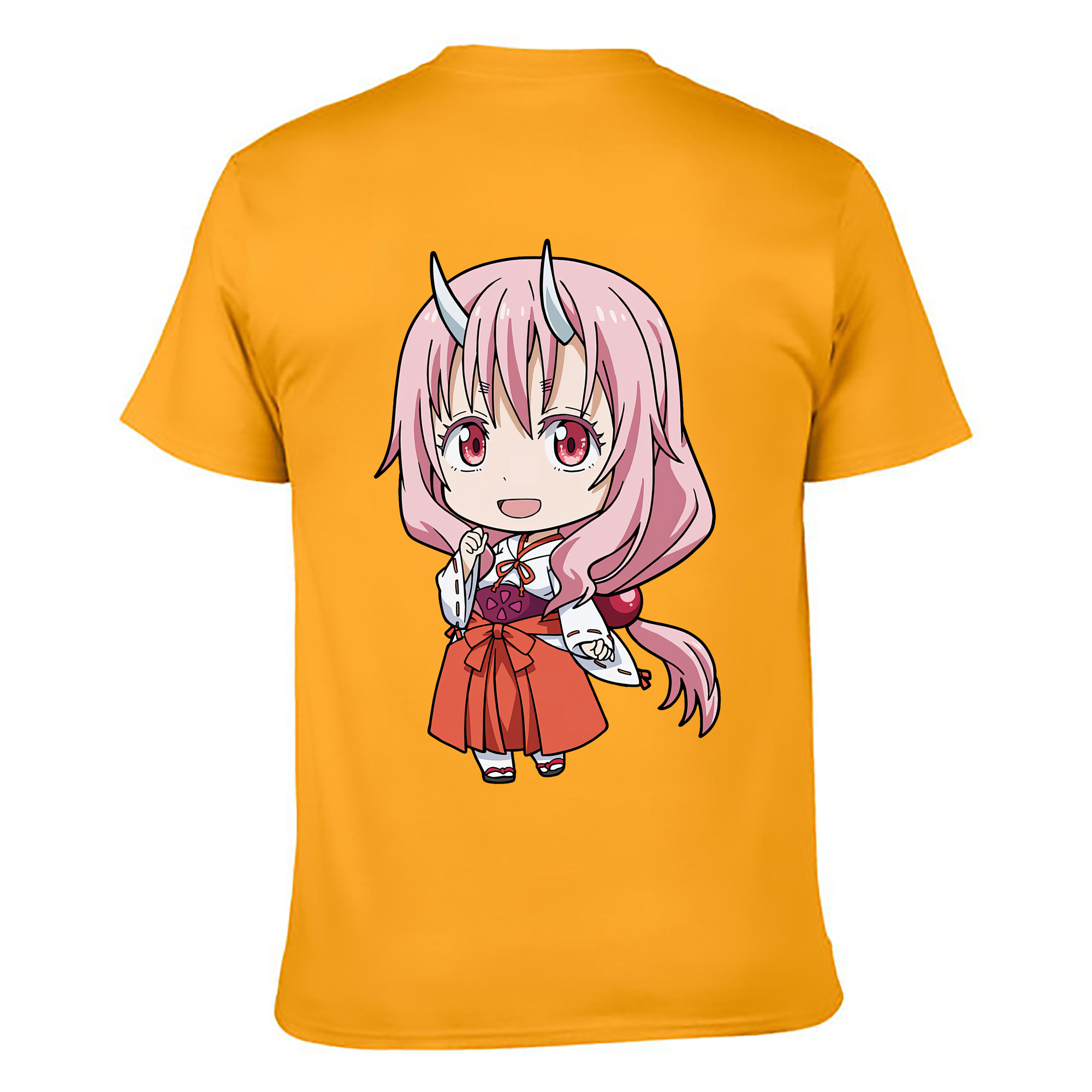 （画像用） 転スラ Regarding Reincarnated to Slime 綿100％ メンズ半袖Tシャツ（バックプリント） 通気性