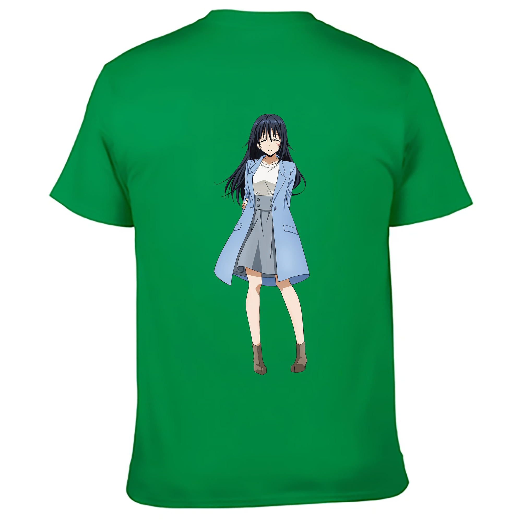 （画像用） 転スラ Regarding Reincarnated to Slime 綿100％ メンズ半袖Tシャツ（バックプリント） 通気性