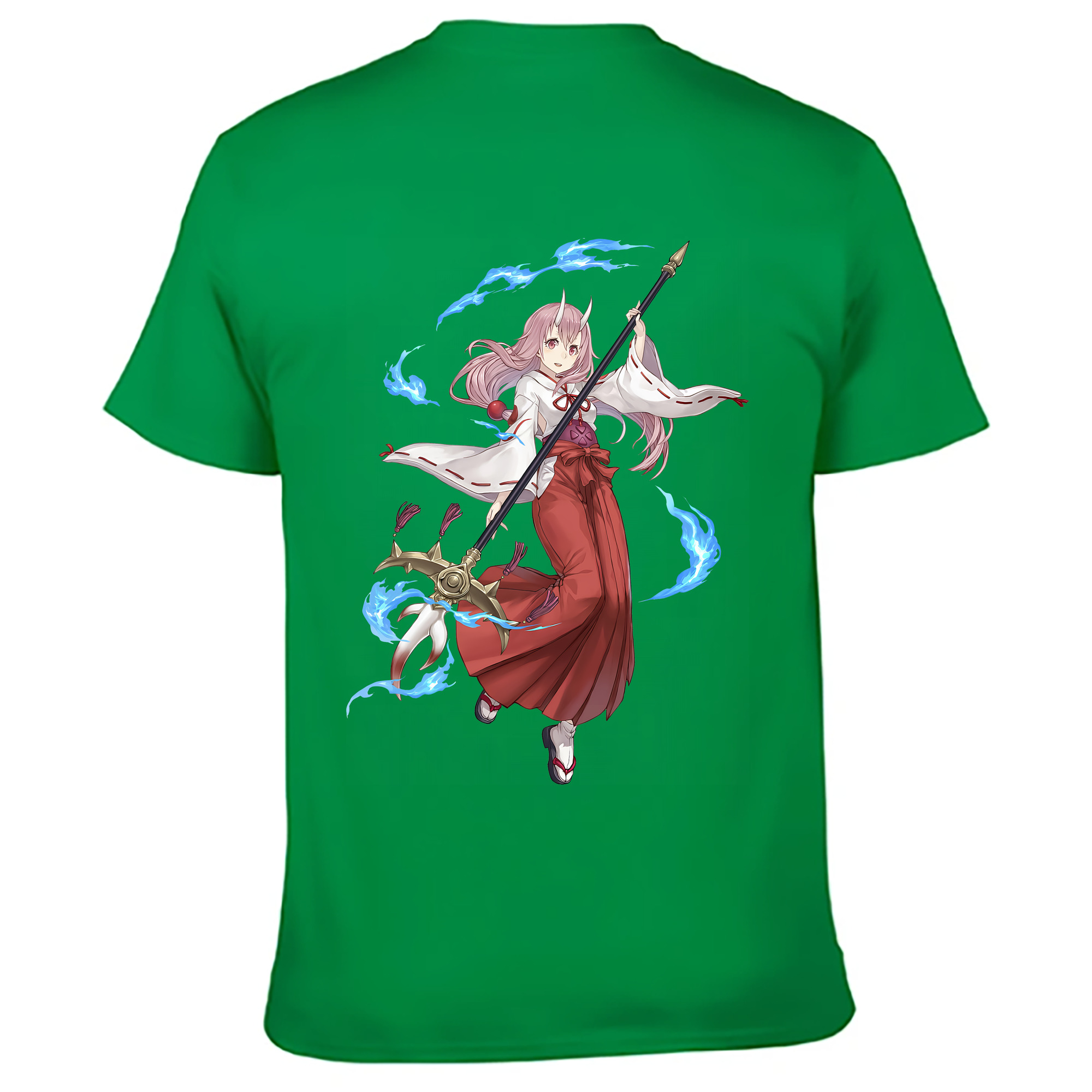 （画像用） 転スラ Regarding Reincarnated to Slime 綿100％ メンズ半袖Tシャツ（バックプリント） 通気性